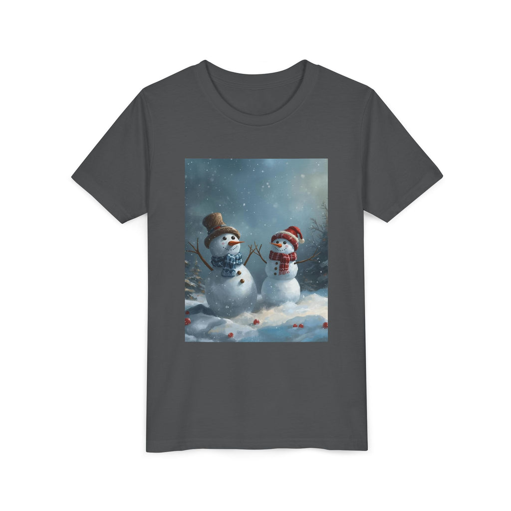 Youth Christmas Snowman Tee, Winter T-Shirt, Christmas Gift, Holiday Apparel, Kids Winter Wear, Cute Snowman Design