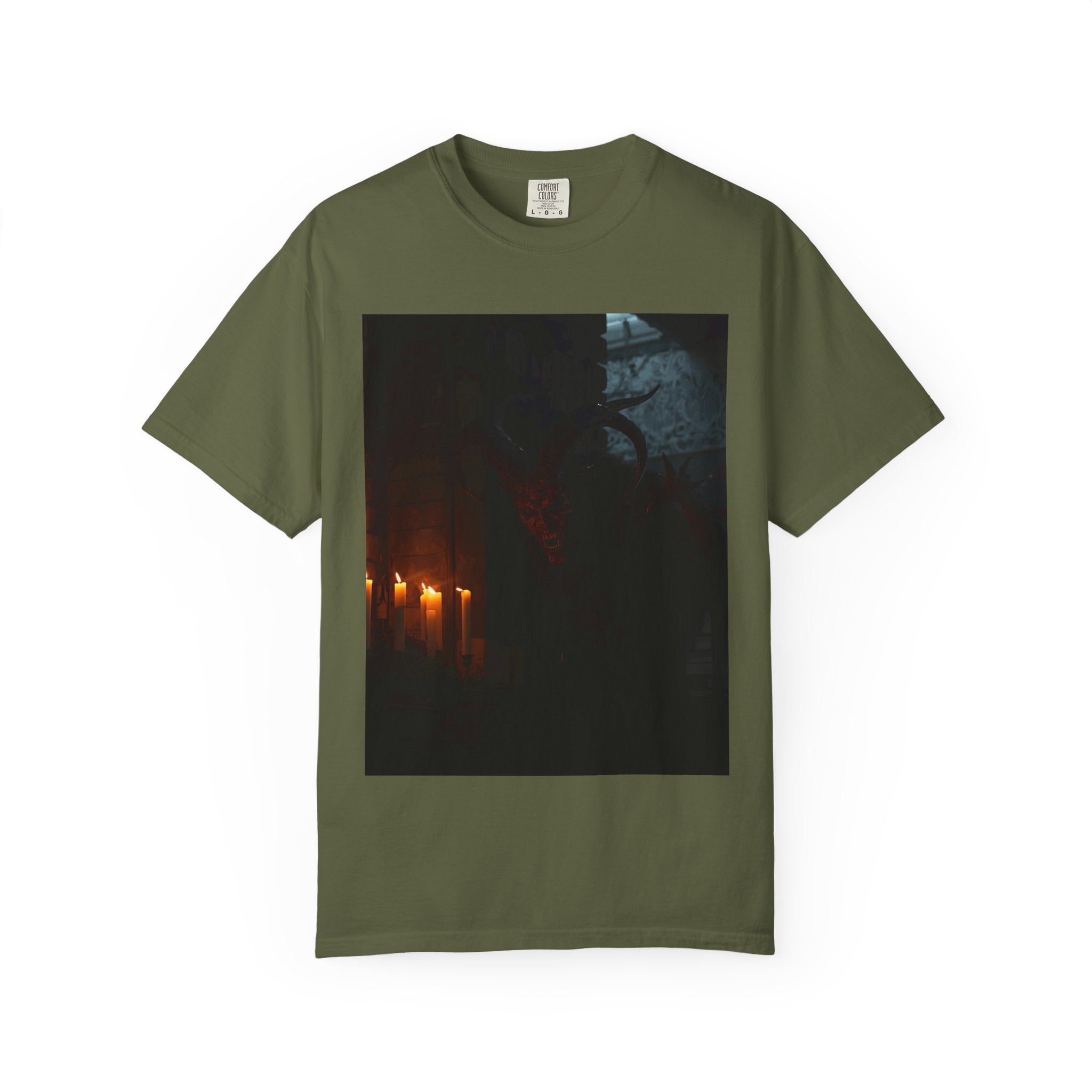 Spooky Halloween Pumpkin Shadow Unisex Garment-Dyed T-shirt