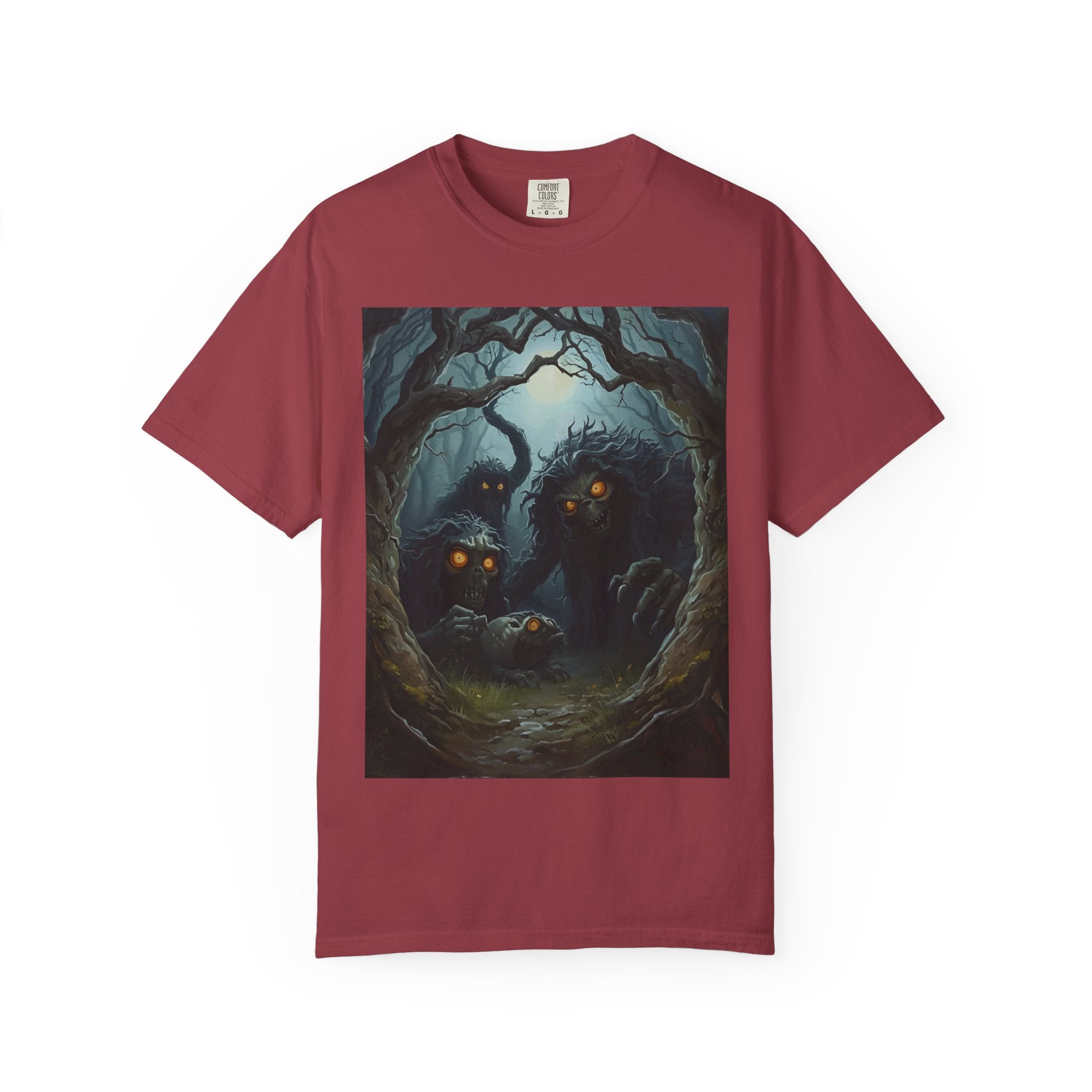 Spooky Mysterious Forest Graphic T-Shirt, Unisex Tee, Nature Lover Gift, Halloween Apparel, Unique Artwear