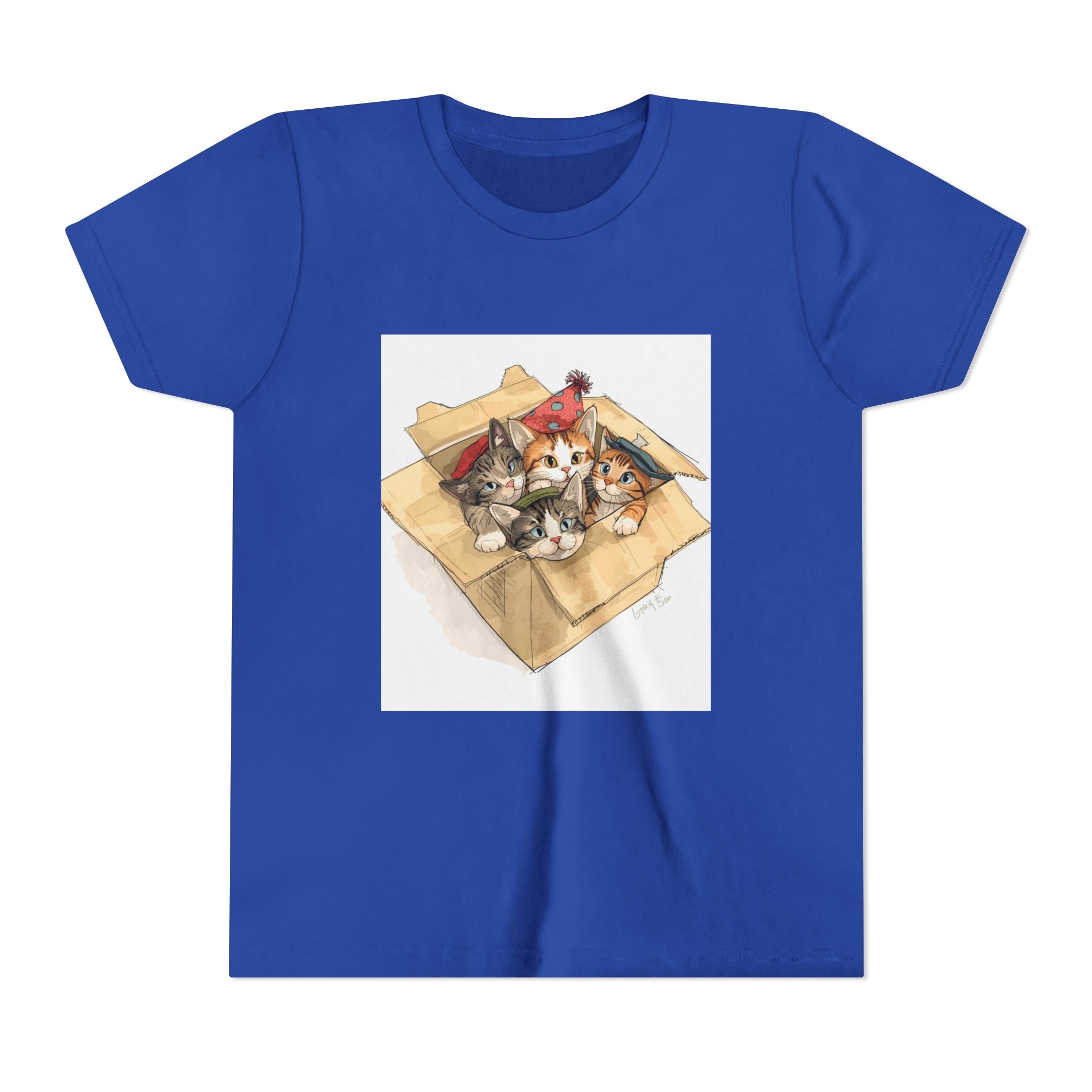 Cute Kittens In Box Youth Short Sleeve Tee