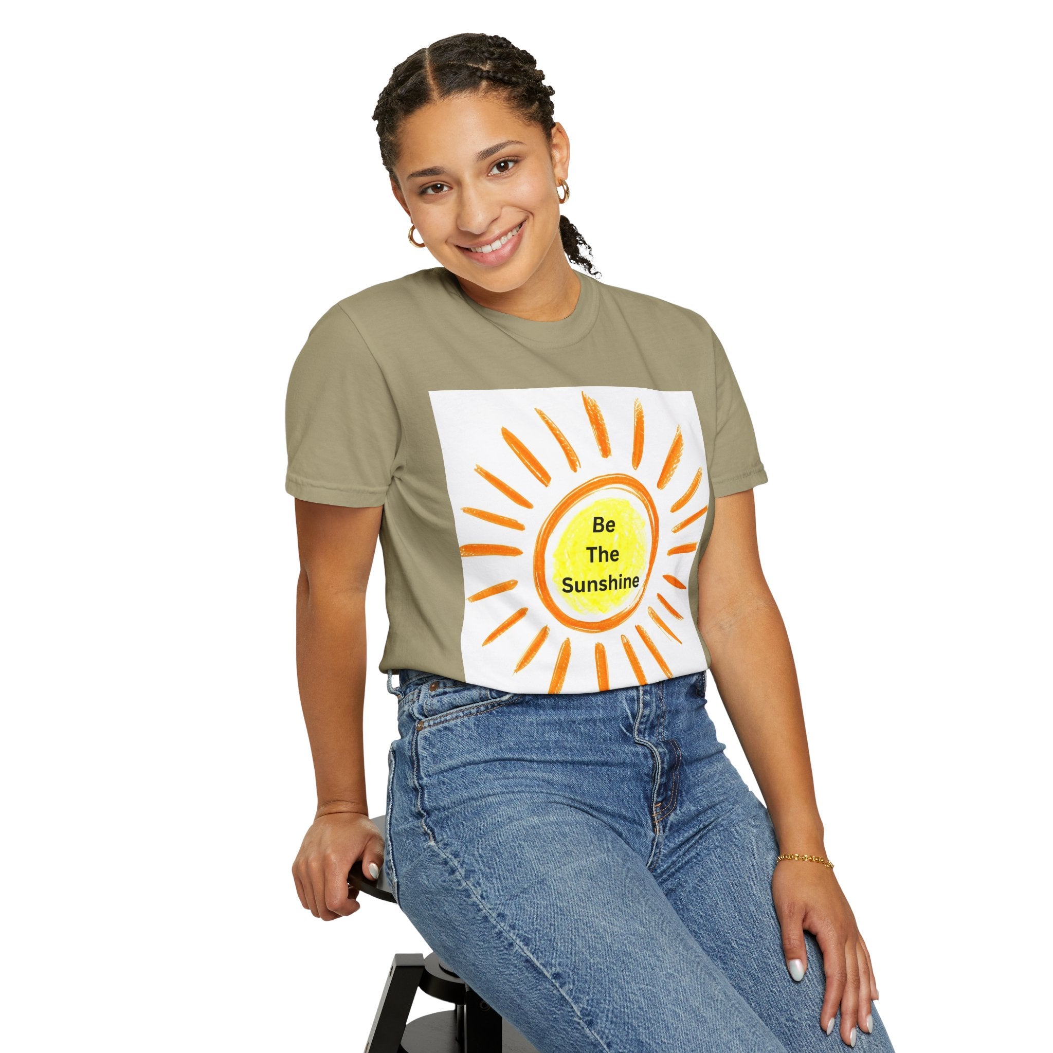 Be The Sunshine Graphic Tee - Unisex Garment-Dyed T-shirt, Positive Vibes T-Shirt, Summer Shirt, Gift for Friends, Motivational Apparel