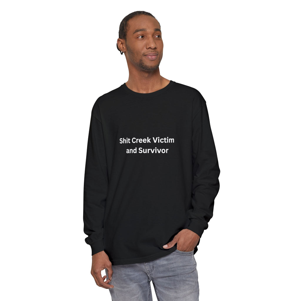 Shit Creek Survivor Long Sleeve T-Shirt, Funny Gift, Casual Wear, Humor Shirt, Birthday Gift, Unisex Apparel