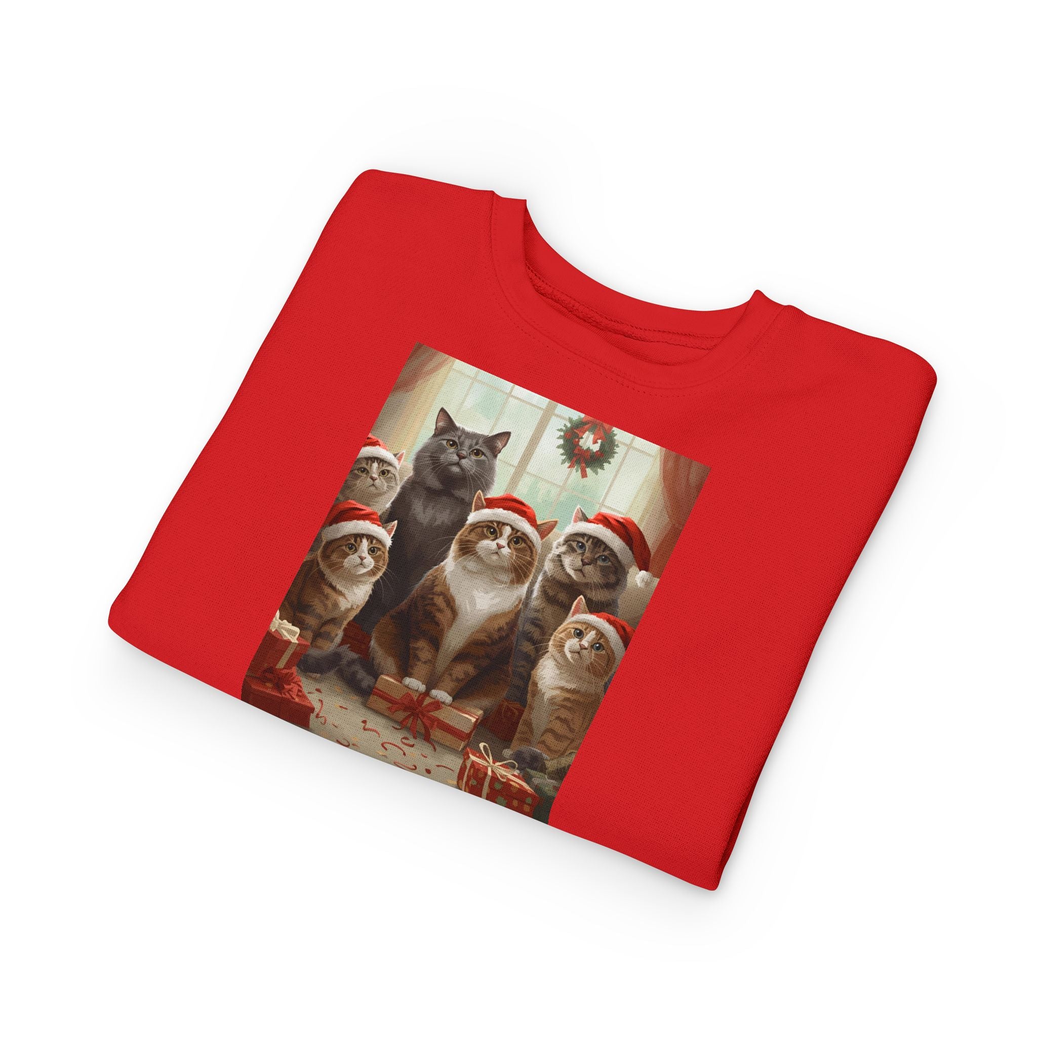 Cute Festive Christmas Cat Toddler Sweatshirt