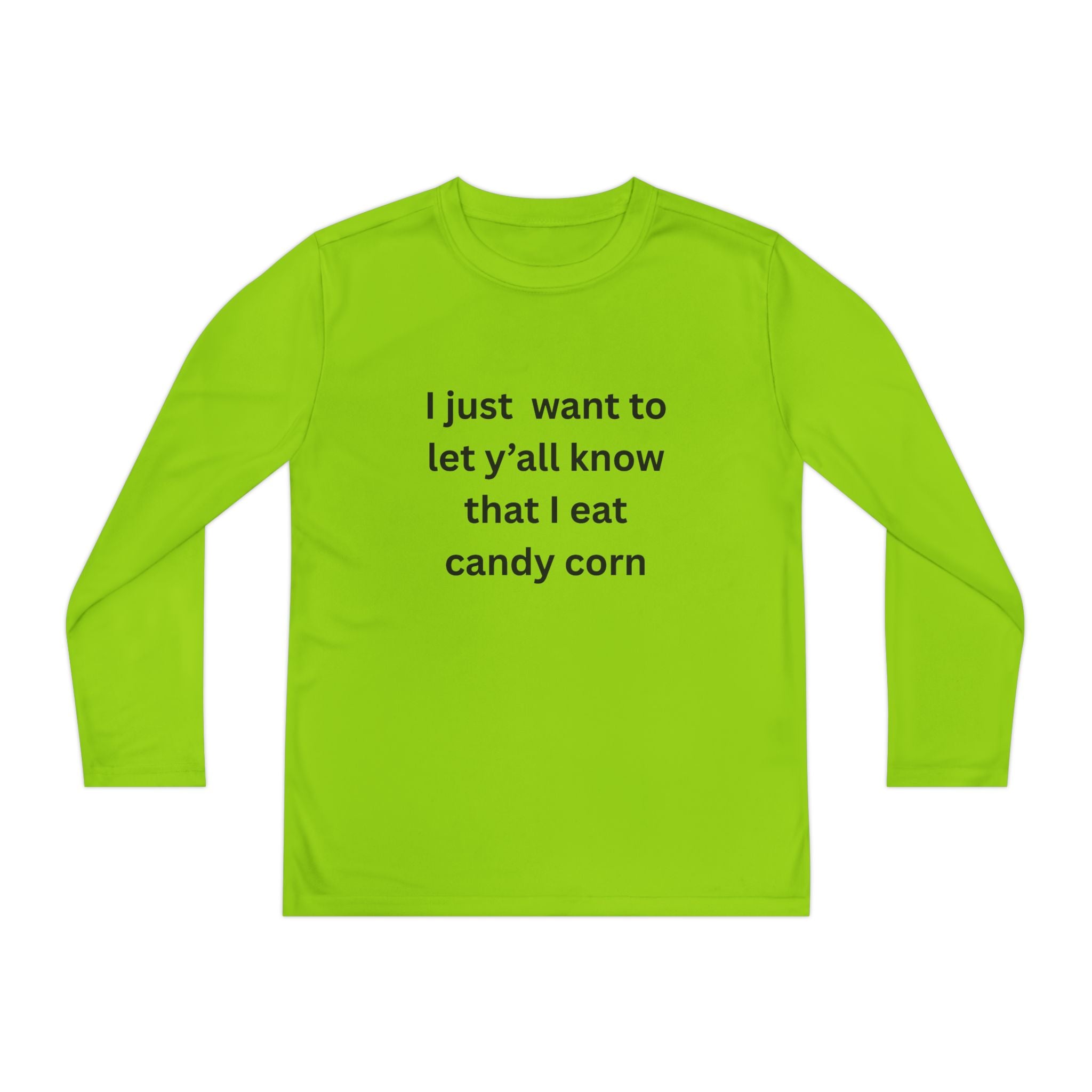 I Eat Candy Corn Youth Long Sleeve Tee with Candy Corn Quote - Perfect for Halloween, Youth Fall Fashion, Cozy Casual Wear, Trick or Treat Shirt, Gift [...]