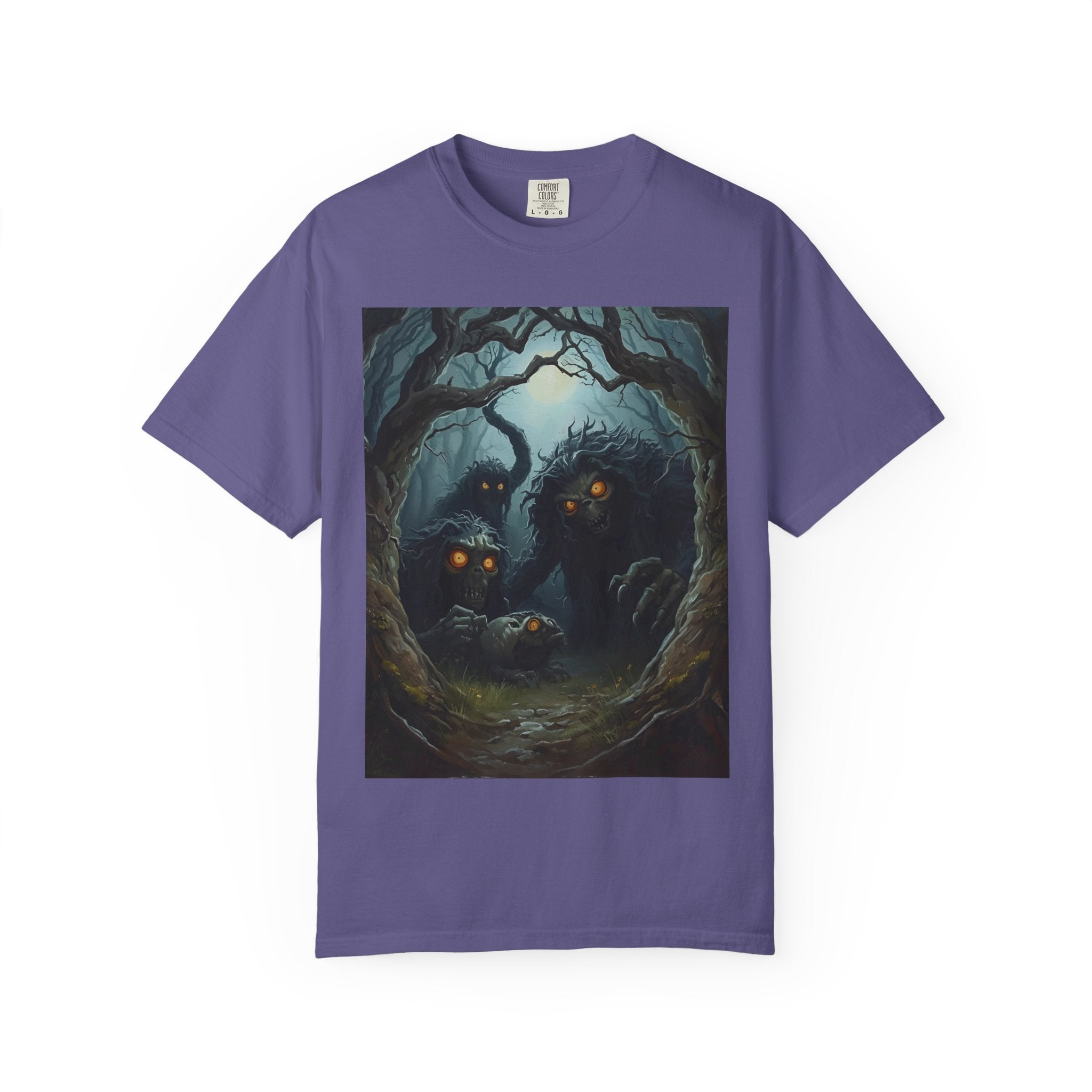 Spooky Mysterious Forest Graphic T-Shirt, Unisex Tee, Nature Lover Gift, Halloween Apparel, Unique Artwear