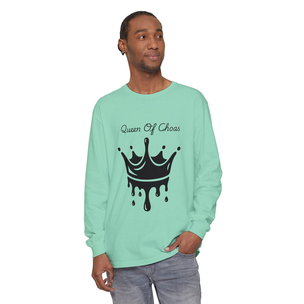 Queen of Chaos Long Sleeve T-Shirt - Stylish Unisex Apparel for Creative Souls, Casual Wear, Gift for Her, Birthday, Everyday Style