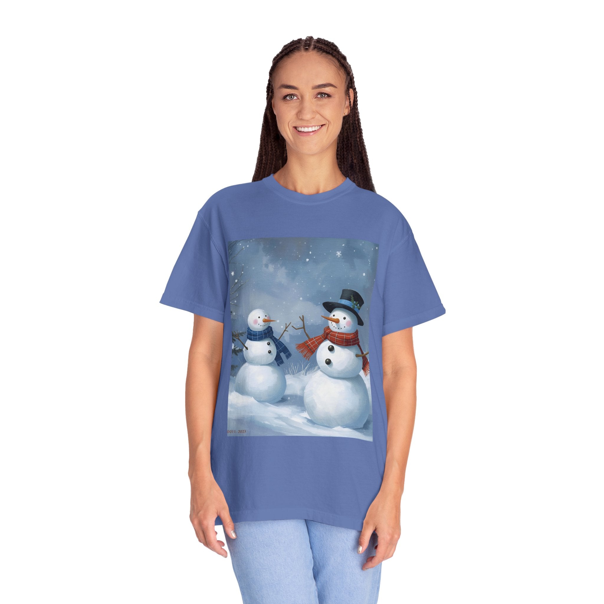 Christmas Snowman Family T-Shirt, Unisex Graphic Tee, Holiday Gift, Winter Apparel, Cozy Casual Wear, Christmas T-Shirt