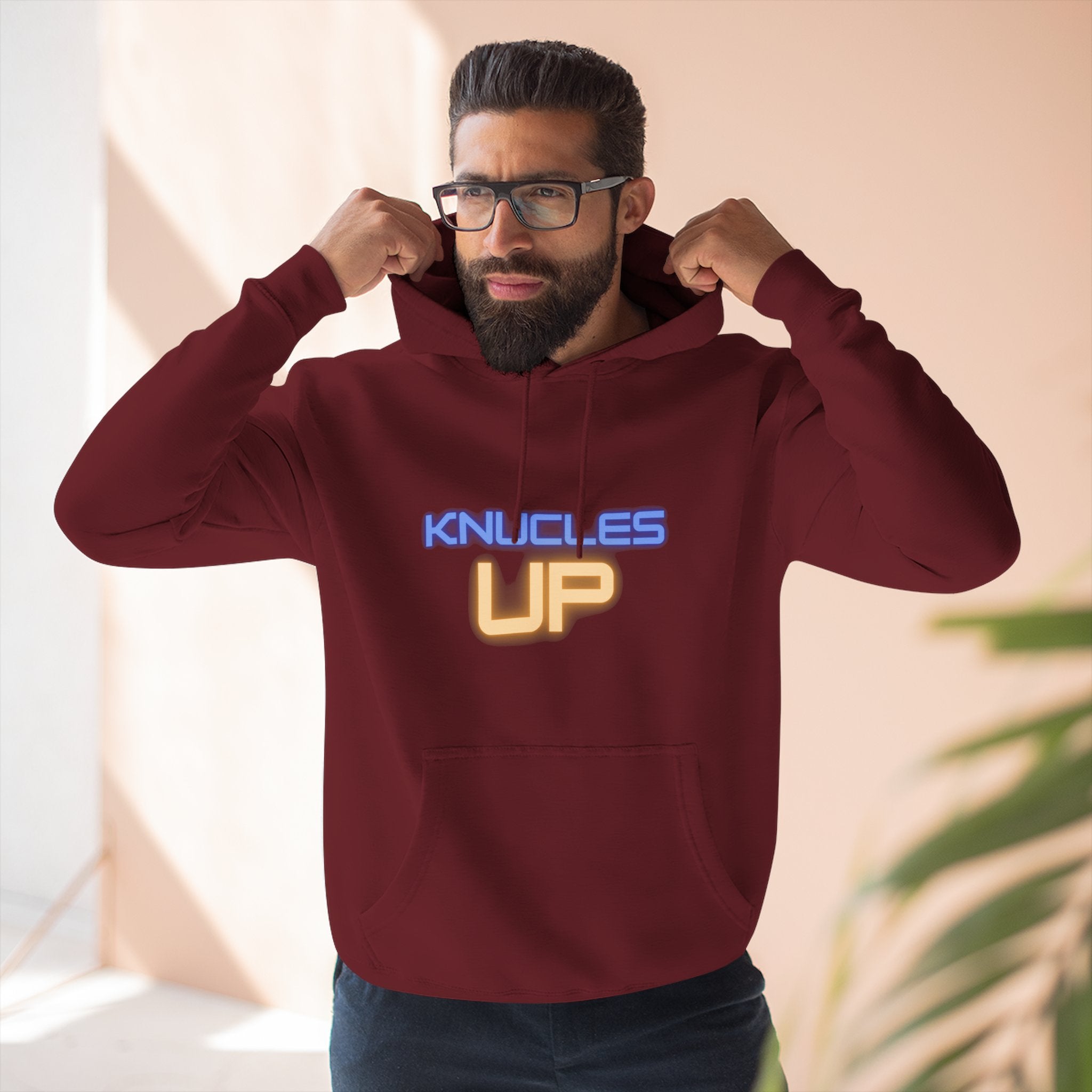 Knuckles Up Fleece Hoodie - Cozy Streetwear for Everyday Adventure, Gift for Him, Her, Cool Casual Attire, Relaxed Vibe