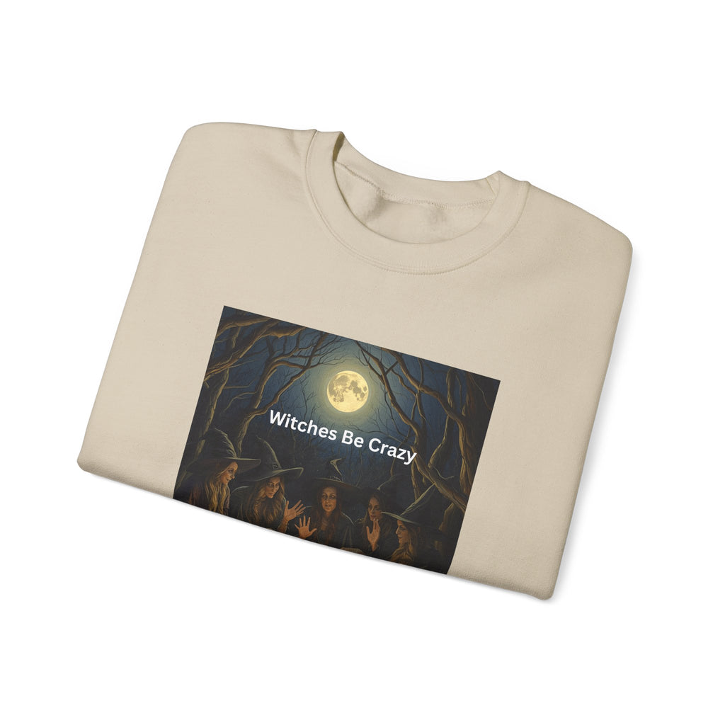 Spooky Halloween Witches Be Crazy Crewneck Sweatshirt, Cozy Halloween Apparel, Unisex Fall Fashion, Witchy Gifts, Casual Everyday Wear