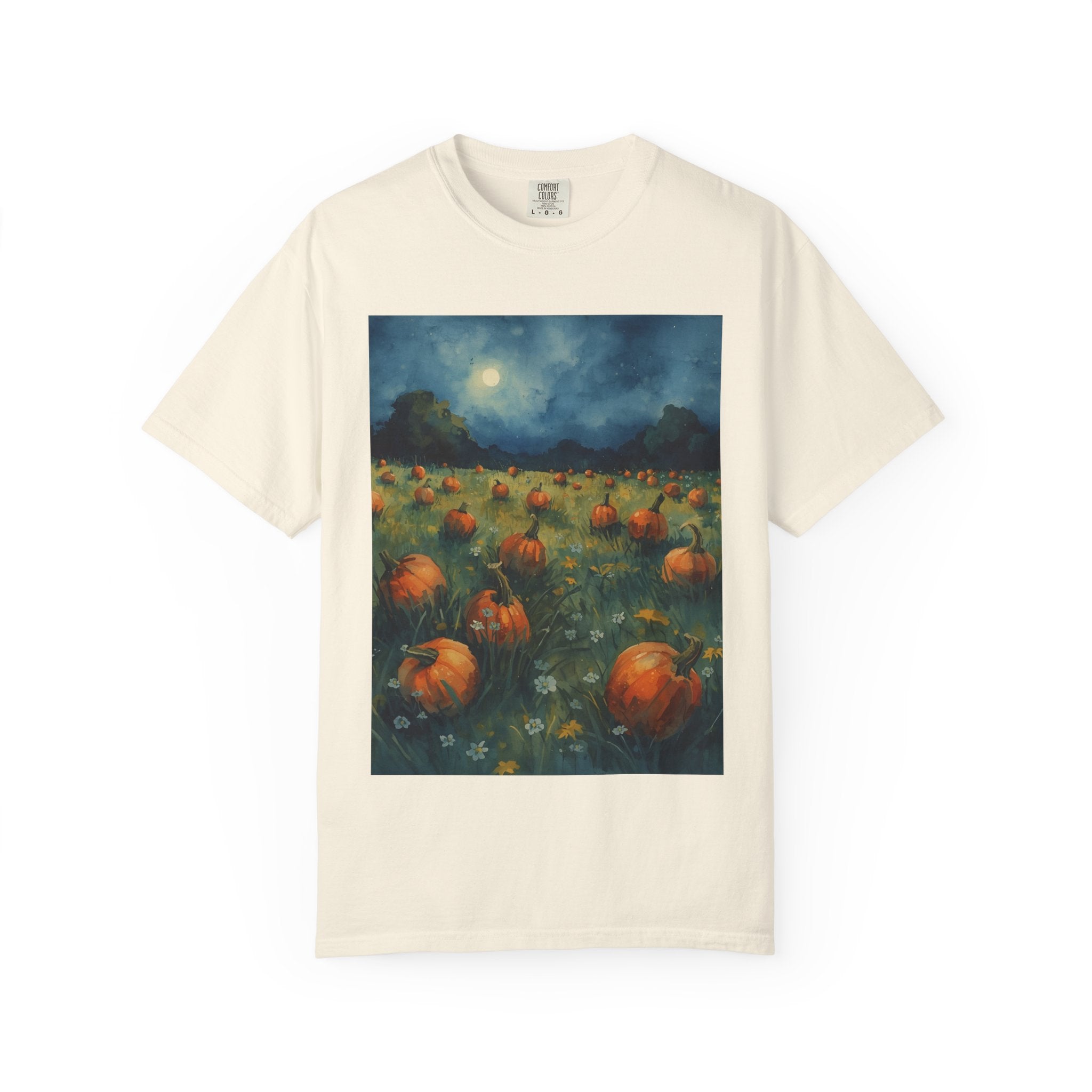 Autumn Pumpkin Field T-shirt | Unisex Fall Tee, Cozy Graphic Shirt, Halloween Gift, Harvest Fashion, Seasonal Wear, Pumpkin Lovers