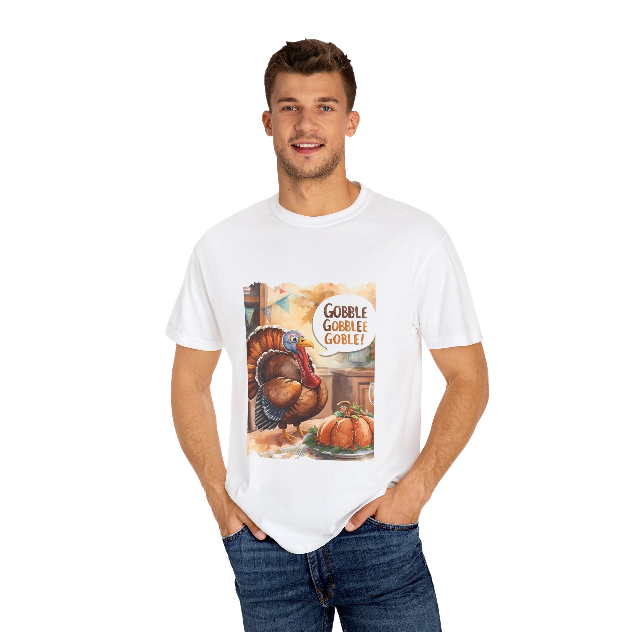 Thanksgiving Turkey T-Shirt, Unisex Fall Tee, Gobble Gobble Shirt, Autumn Apparel, Holiday Gift, Family Gathering Wear