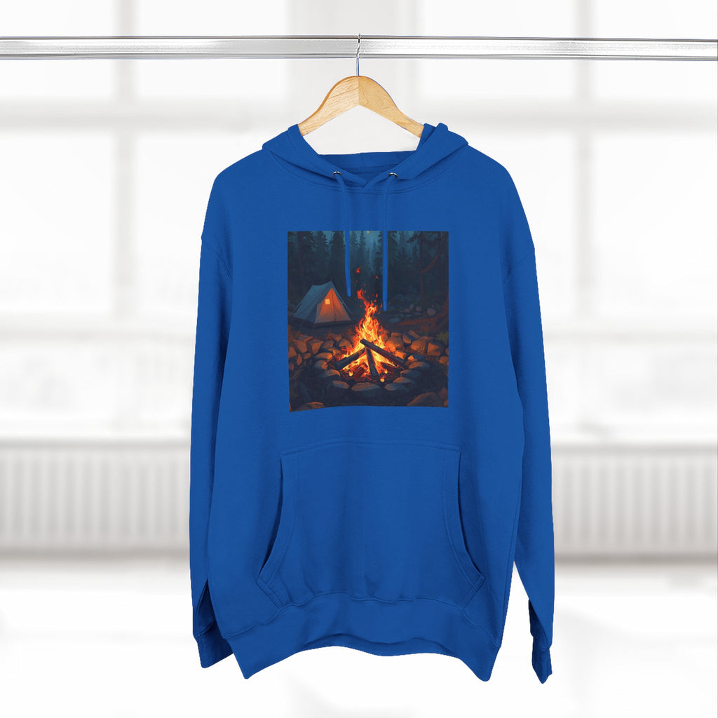 Cozy Campfire Fleece Hoodie, Outdoor Adventure Sweatshirt, Camping Gift, Warm Hoodie, Nature Lover Apparel
