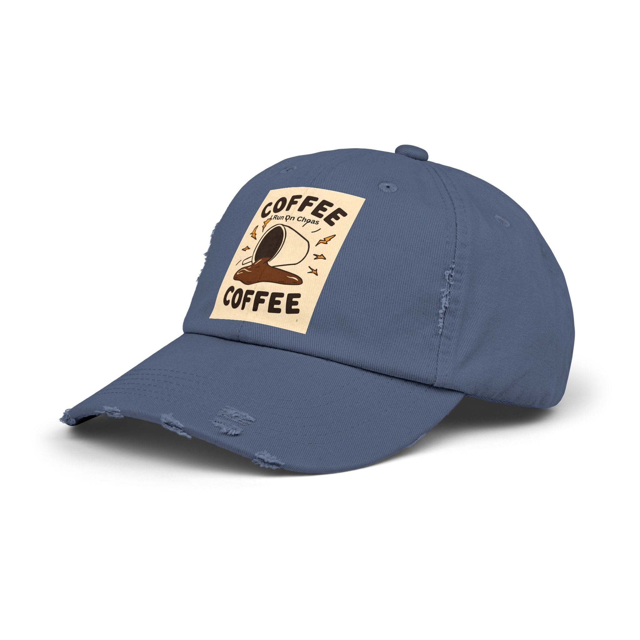 Coffee Coffee Unisex Distressed Cap