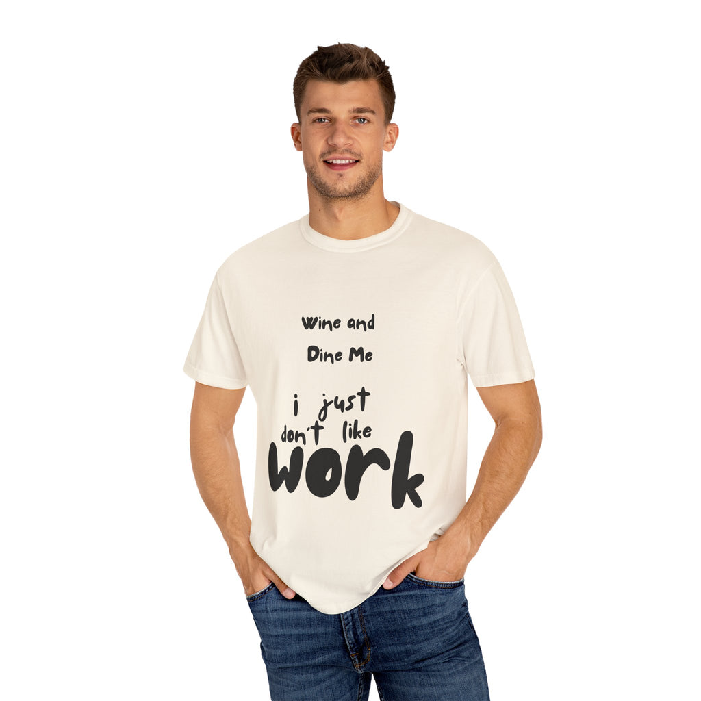 Wine & Dine Unisex T-Shirt: Casual Humor Tee for Parties, Gifts, or Everyday Wear – Fun Statement Shirt