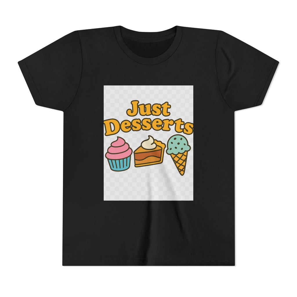 Youth Short Sleeve Tee - Just Desserts Ice Cream and Cupcake Graphic T-Shirt