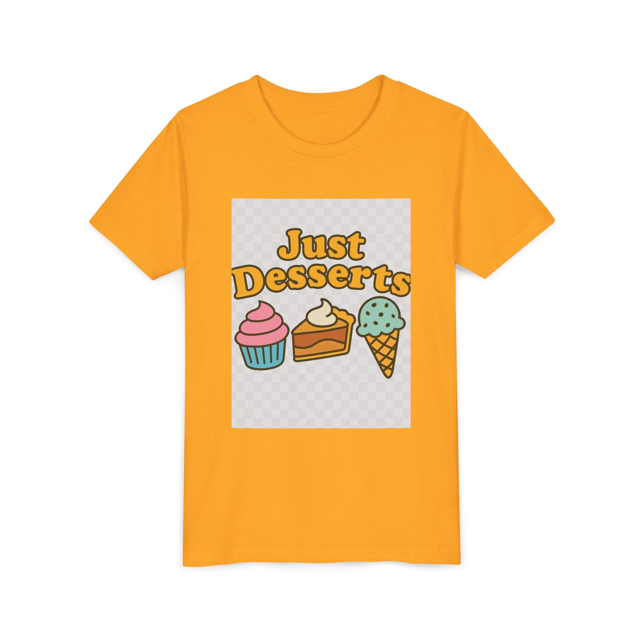 Youth Short Sleeve Tee - Just Desserts Ice Cream and Cupcake Graphic T-Shirt
