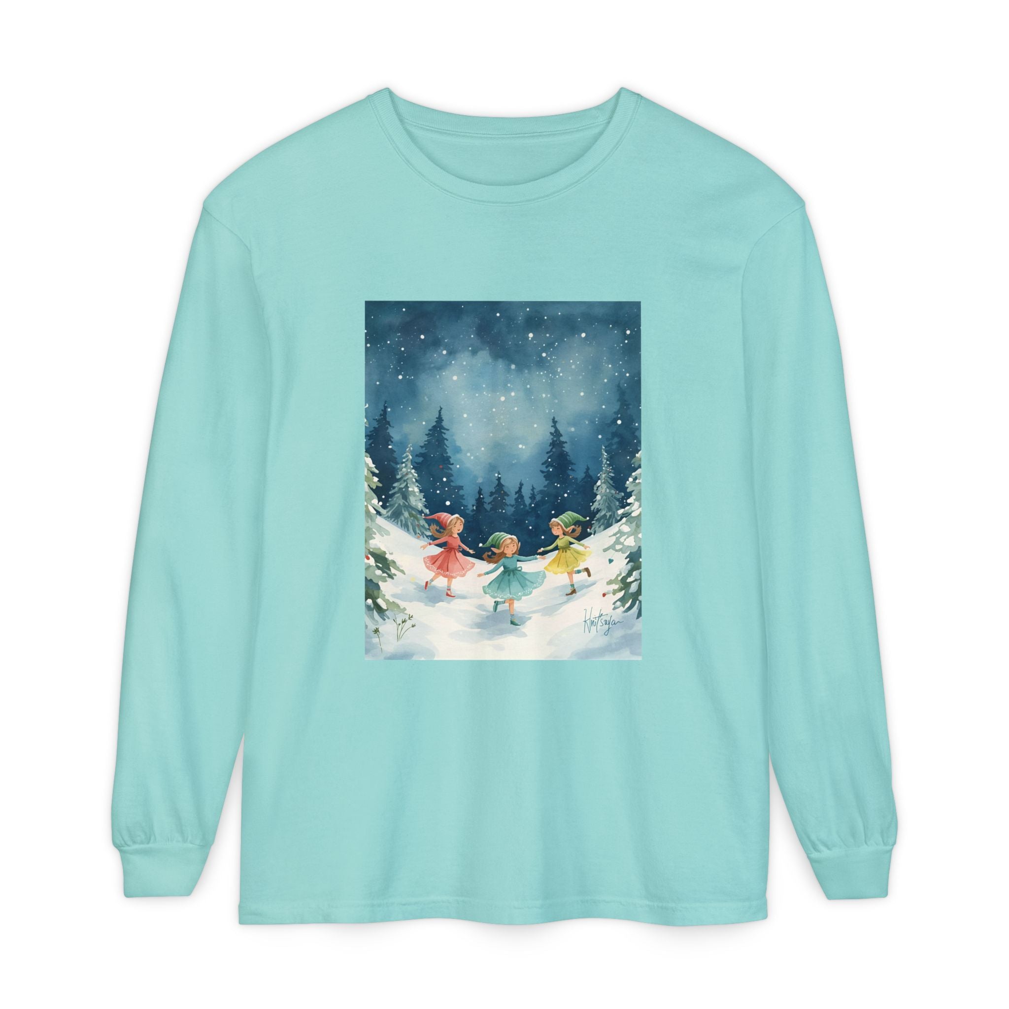 Winter Wonderland Long Sleeve T-Shirt, Cozy Graphic Tee, Perfect for Holidays, Gift for Her, Winter Apparel, Seasonal Fashion
