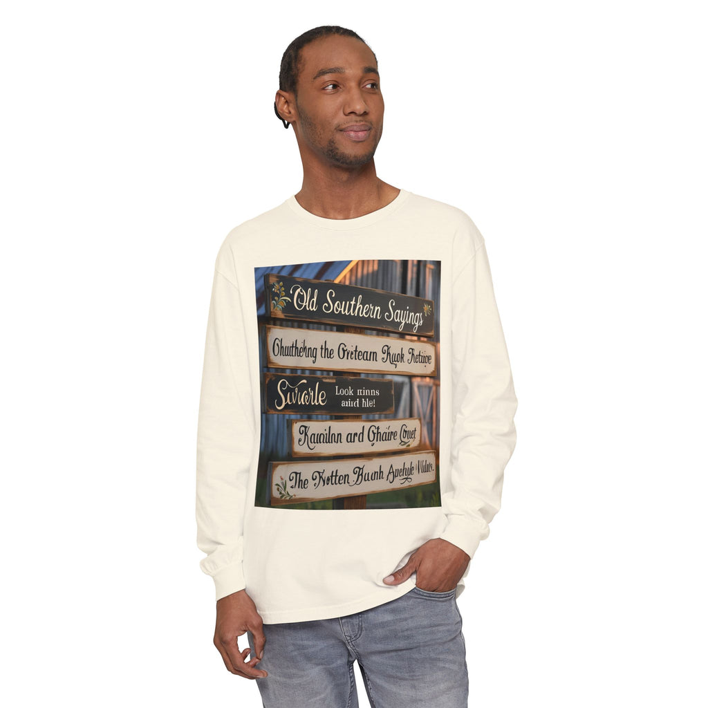 Old Southern Saying Crossings Long Sleeve Tee, Casual Wear, Gift for Southerners, Rustic Style Shirt, Unique Southern Culture Apparel