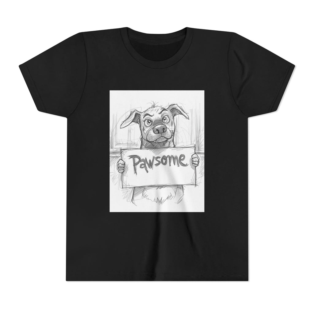 Pawsome Youth Tee - Adorable Dog Design, Gift for Animal Lovers, Birthday, Back to School, Fun Pet Shirt, Kids' Fashion