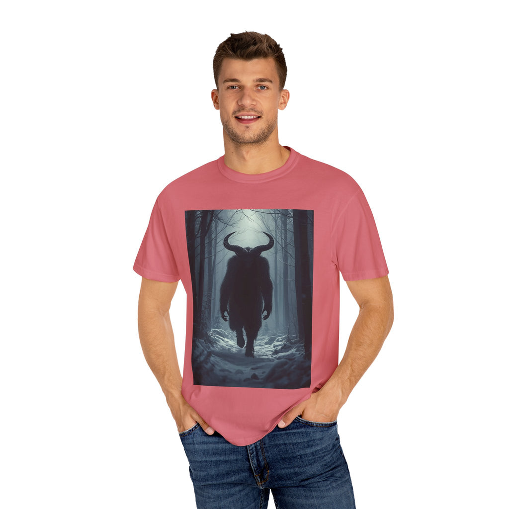 Spooky Mysterious Forest Creature Unisex Garment-Dyed T-Shirt | Unisex Tee, Graphic T-Shirt, Vintage Style, Nature Lover Gift, Unique Artwear
