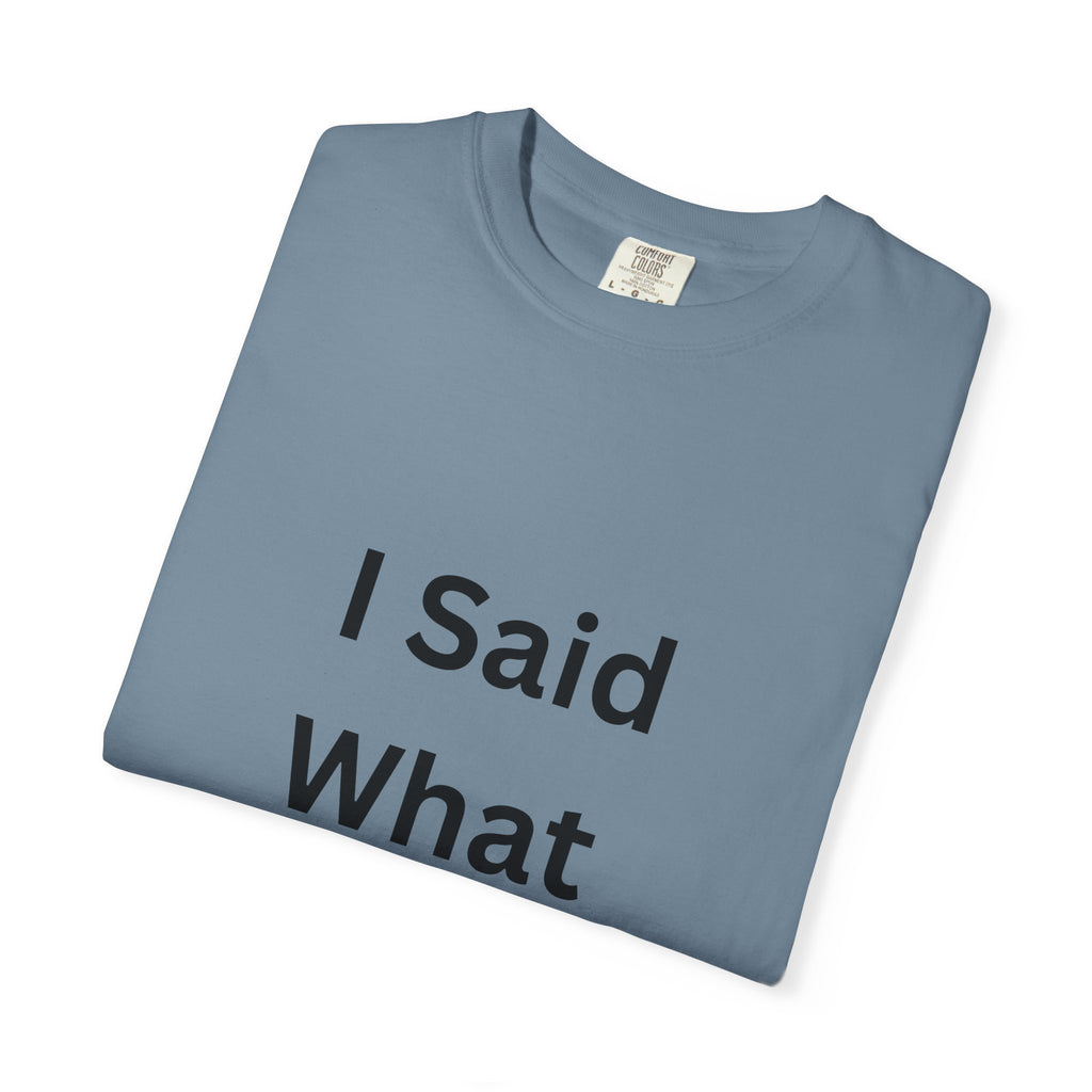 Unisex Garment-Dyed T-Shirt with 'I Said What I Said' Print, Casual Tee, Gift for Friends, Pop Culture Apparel, Relaxed Fit