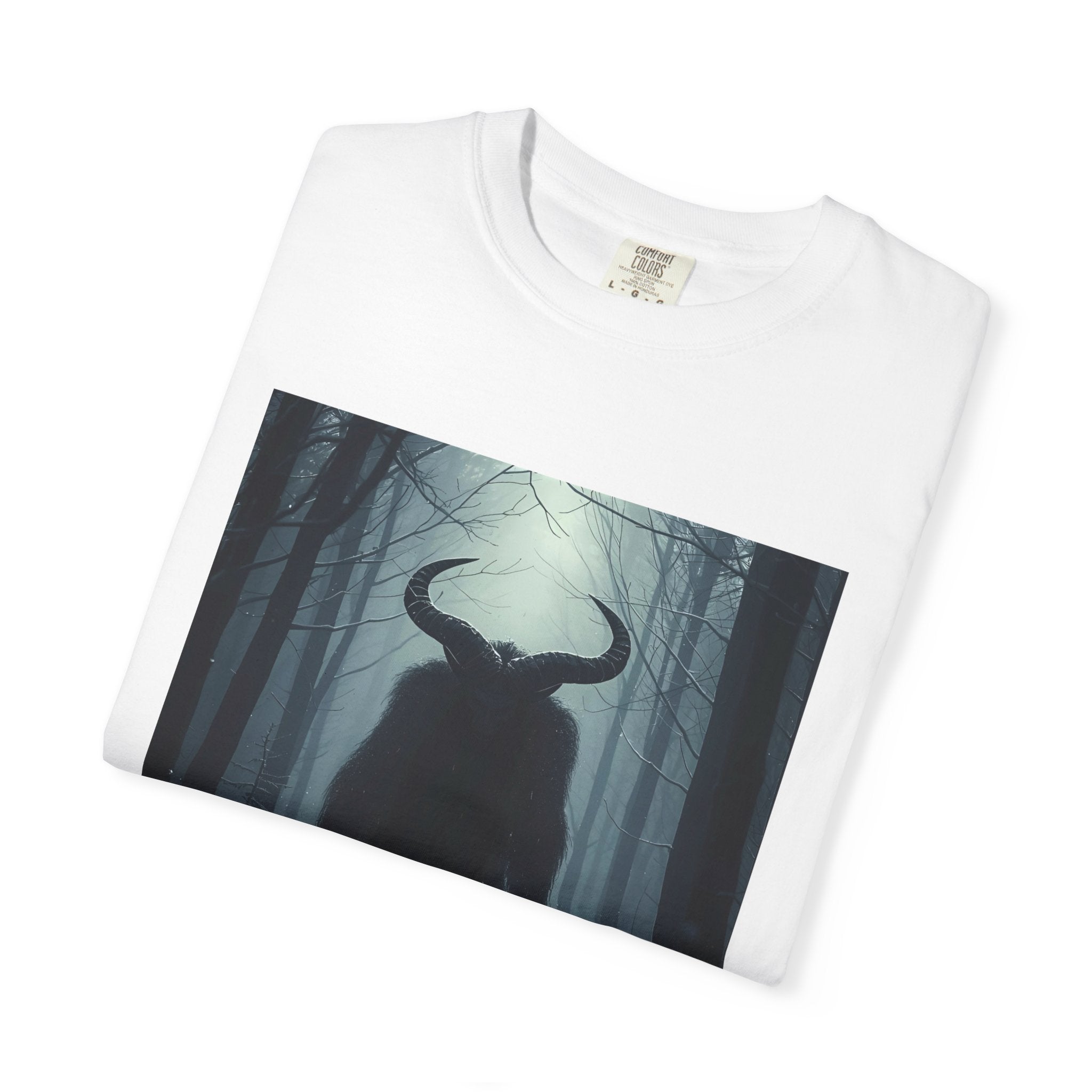 Spooky Forest Creature T-Shirt | Unisex Garment-Dyed Tee | Nature Lover Apparel, Graphic Tee, Gift for Him, Outdoor Adventure Wear