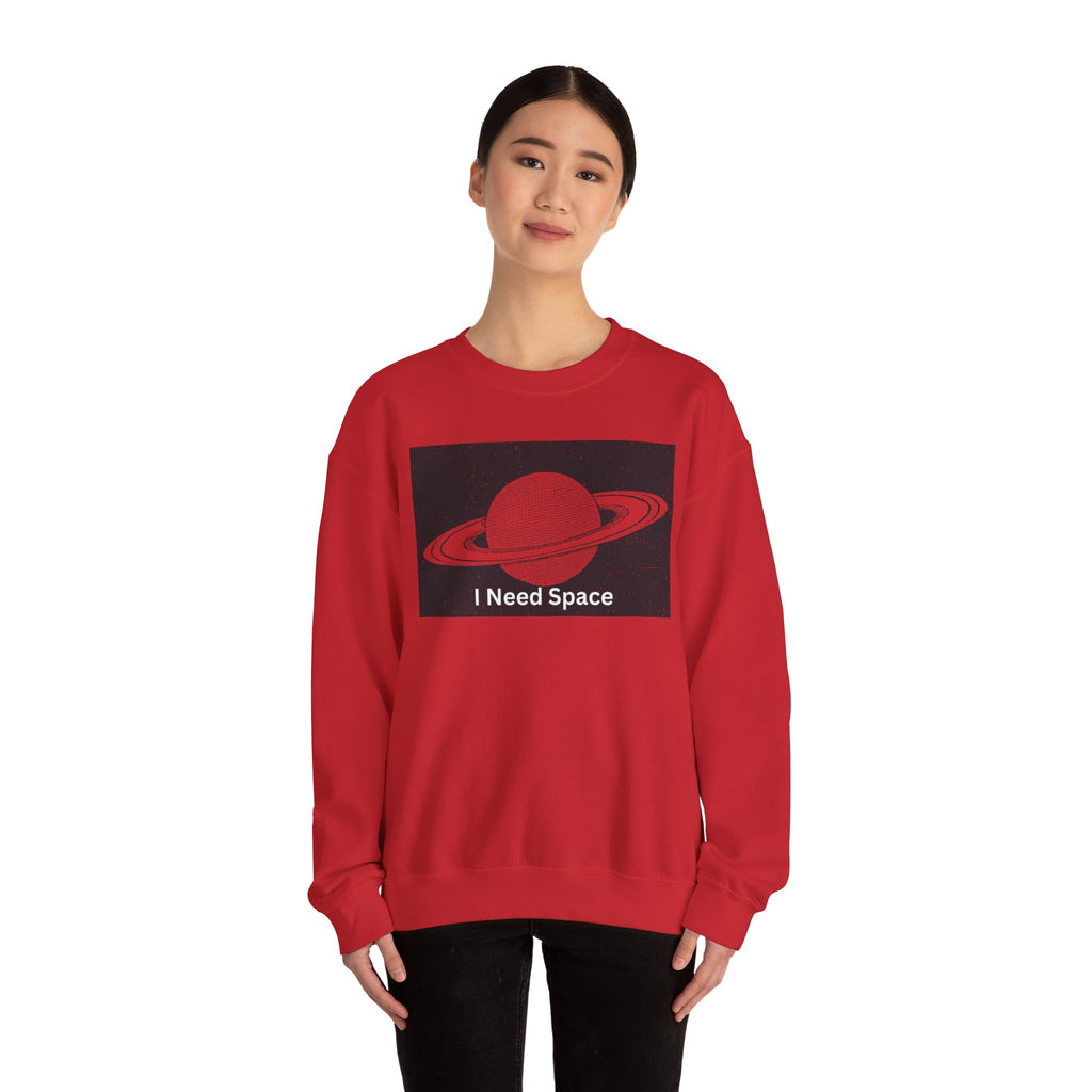 Cosmic Space Sweatshirt, I Need Space Crewneck, Unisex Fashion, Planetary Gift, Galaxy Lover Gift, Relaxed Fit Pullover