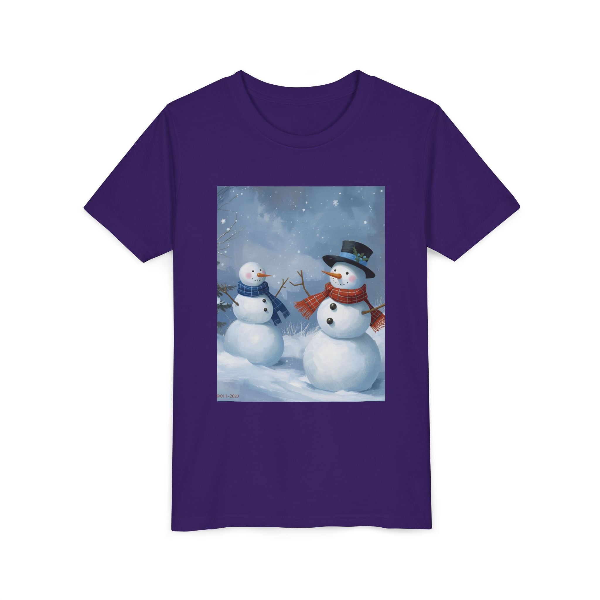 Christmas Snowman Family Youth Short Sleeve Tee