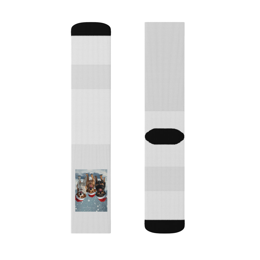 Cute Christmas Dogs Sublimation Socks