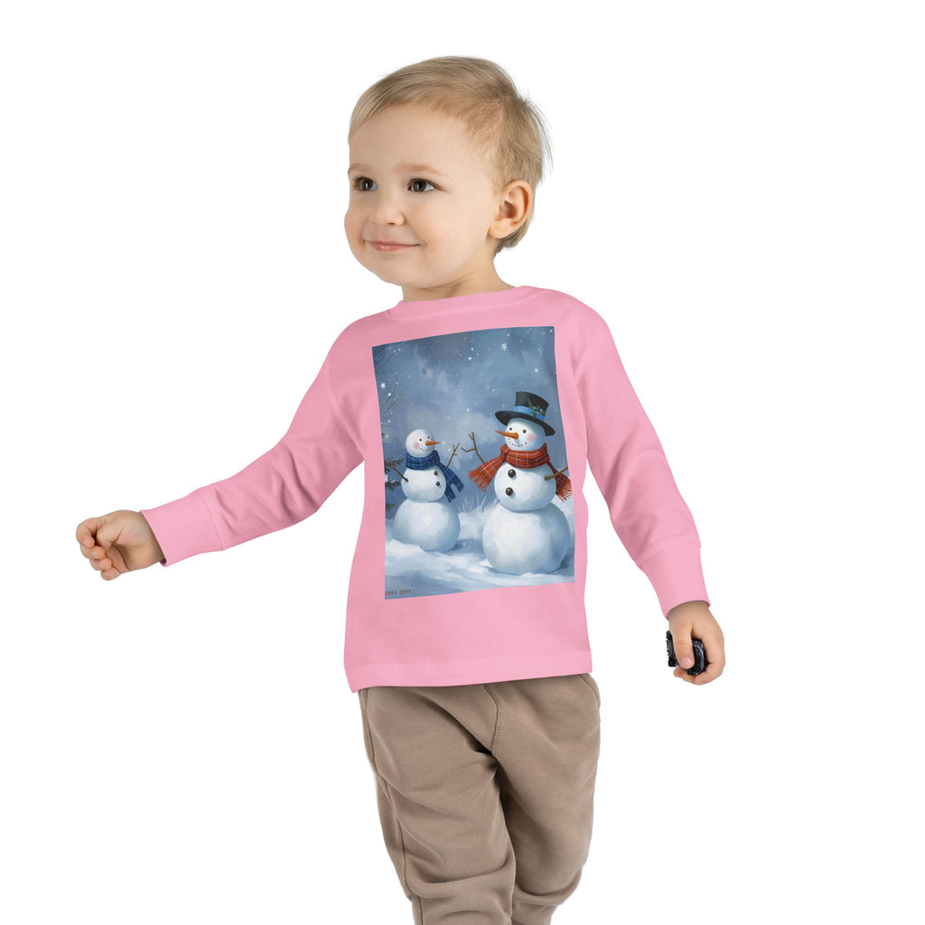 Christmas Snowman Family Toddler Long Sleeve Tee