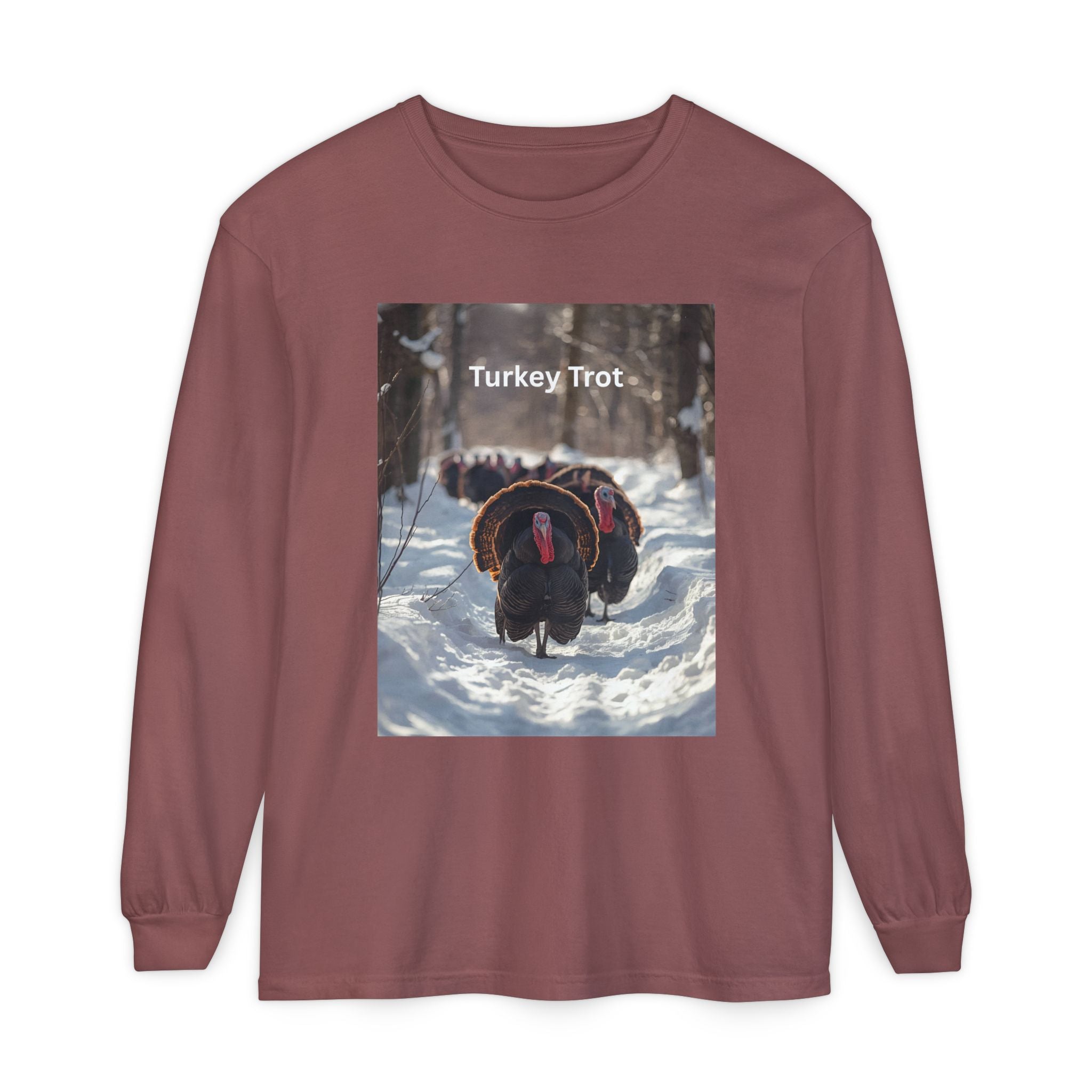 Turkey Trot Long Sleeve T-Shirt, Fall Festival Apparel, Thanksgiving Celebration Top, Unisex Holiday Shirt, Comfortable Everyday Wear