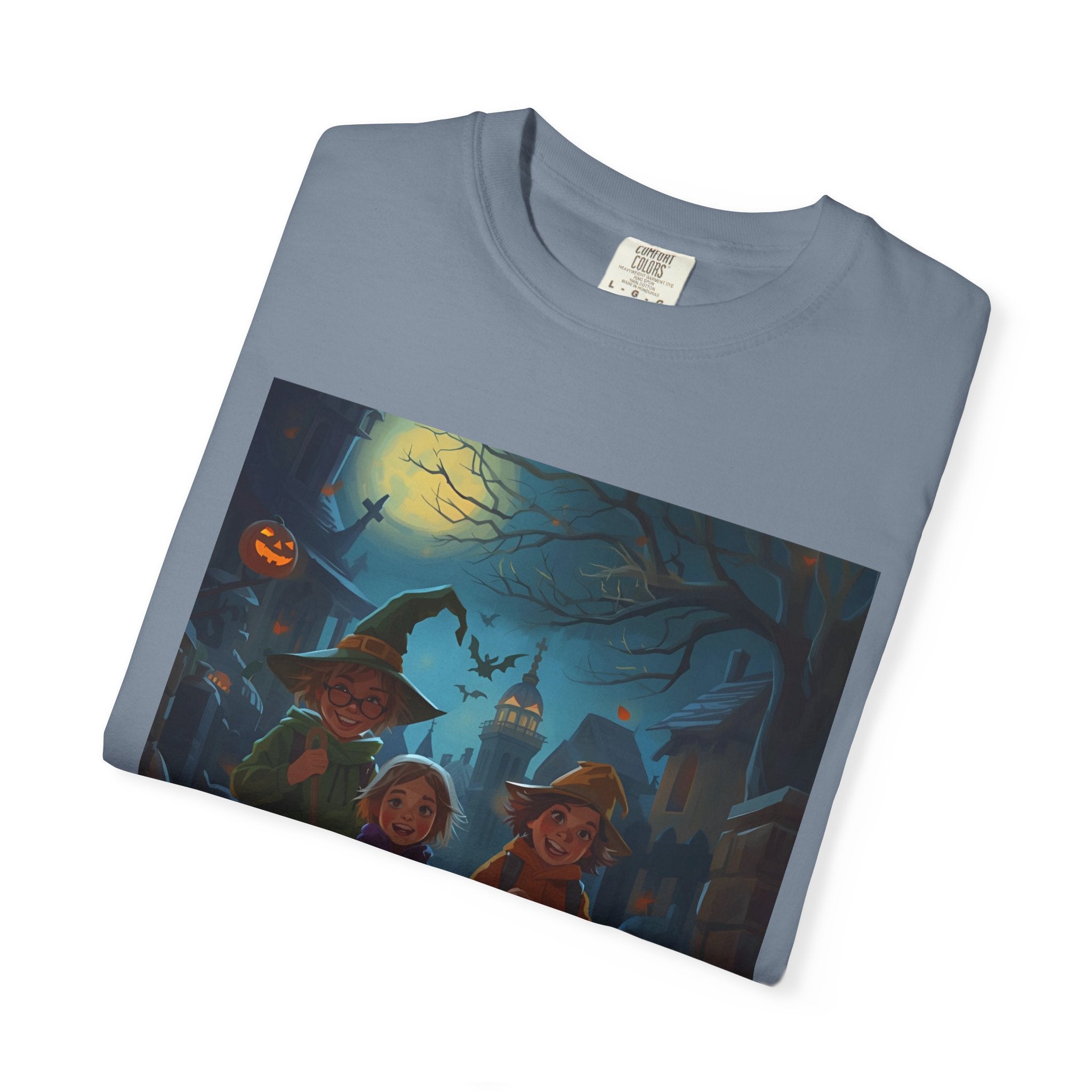 Halloween Kids T-Shirt, Spooky Season Shirt, Unisex Garment-Dyed Tee, Witch Costume Top, October Fest Apparel, Trick or Treat Shirt