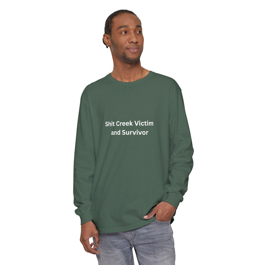 Shit Creek Survivor Long Sleeve T-Shirt, Funny Gift, Casual Wear, Humor Shirt, Birthday Gift, Unisex Apparel