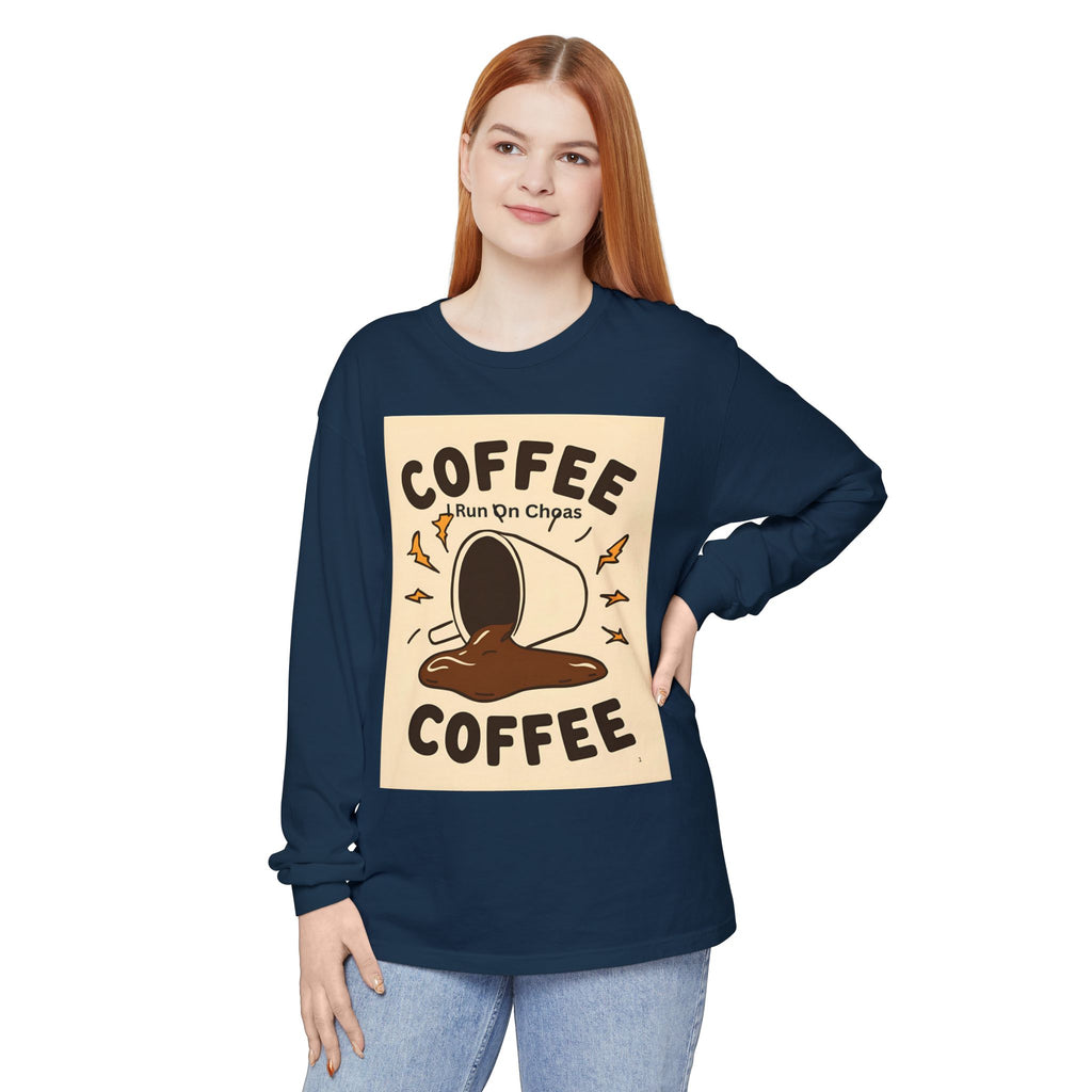Coffee Coffee Unisex Garment-dyed Long Sleeve T-Shirt
