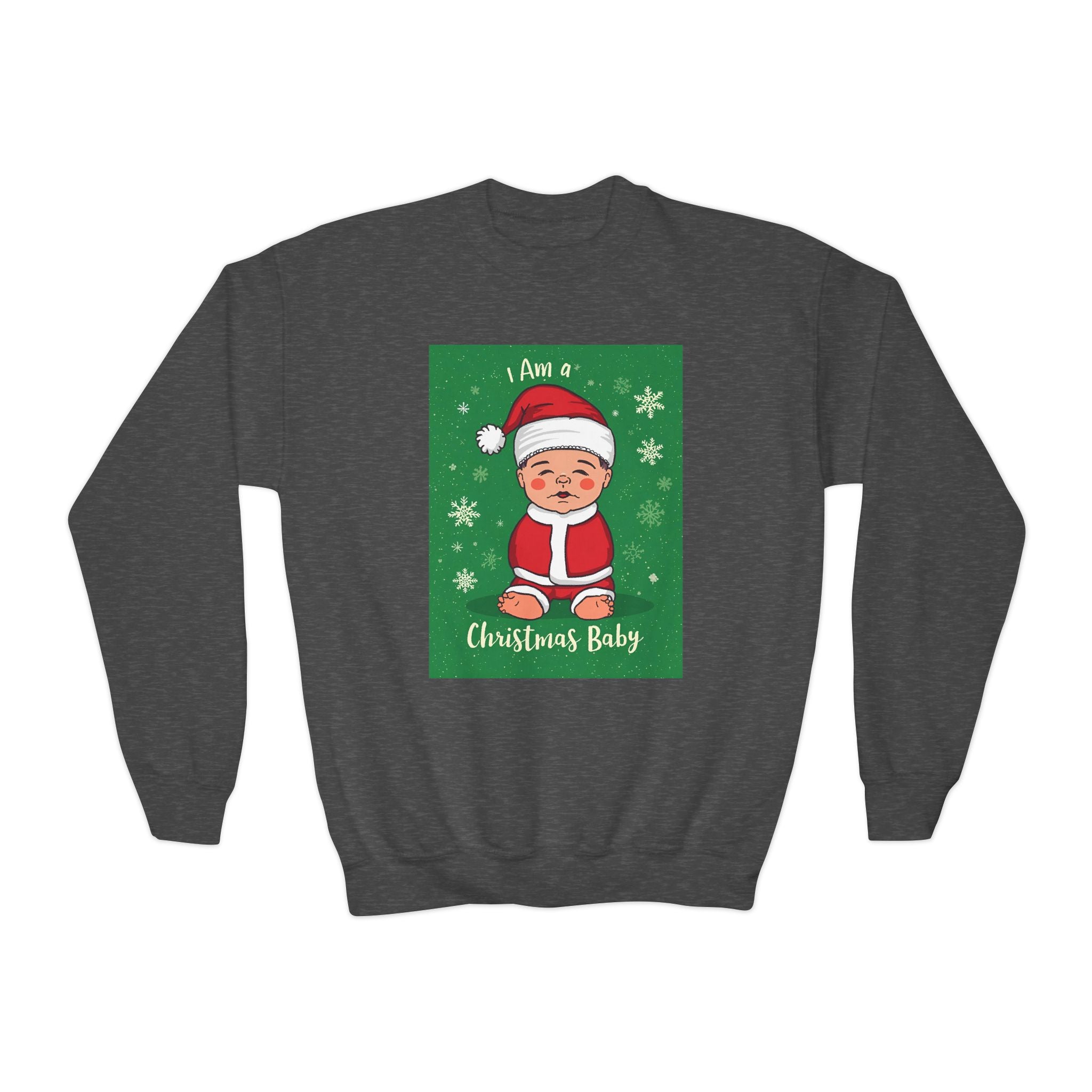 I Am A Christmas Baby Youth Crewneck Sweatshirt