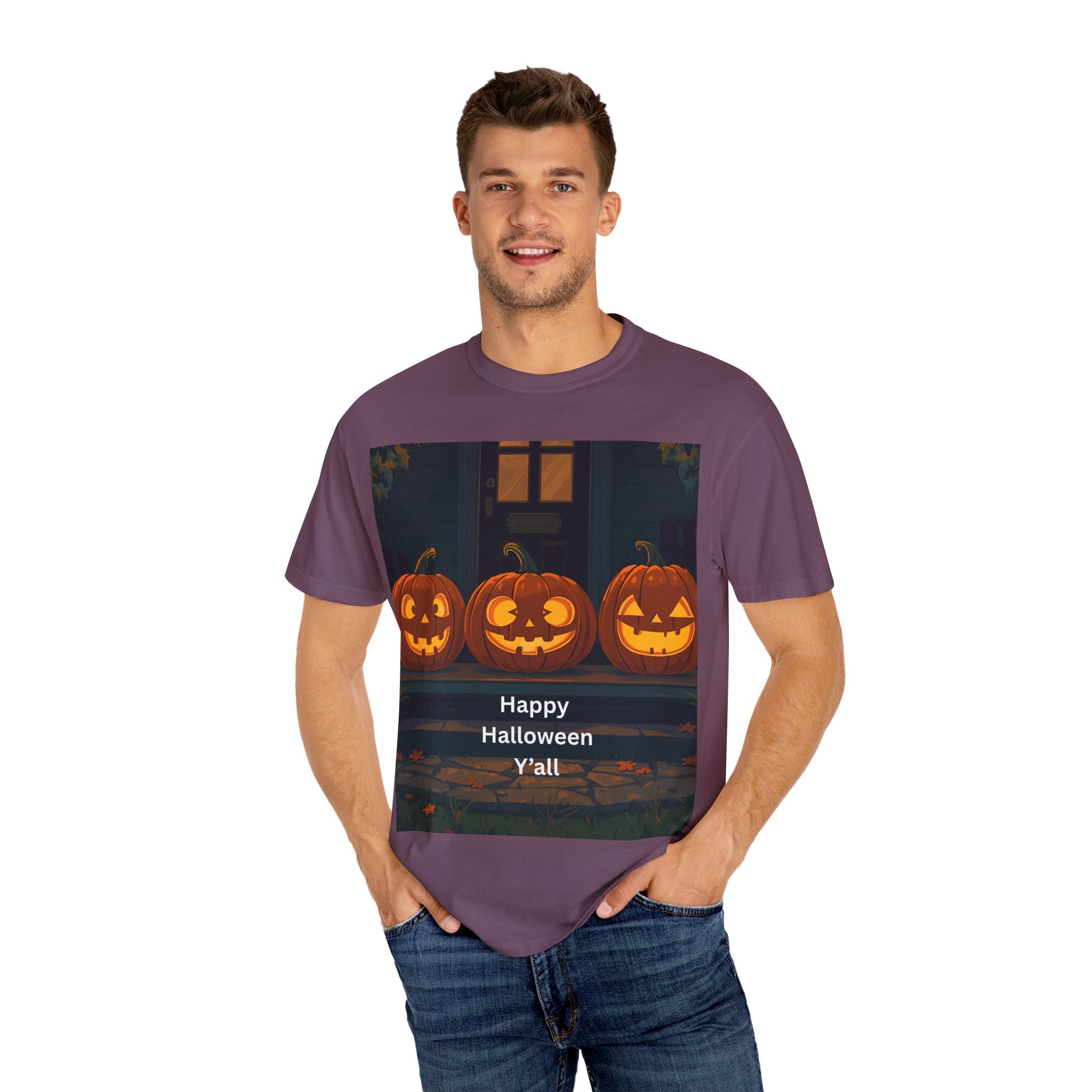 Happy Halloween Pumpkin Unisex T-shirt, Spooky Season Tee, Fall Festival Shirt, Pumpkin Graphic Top, Halloween Gift for Him/Her