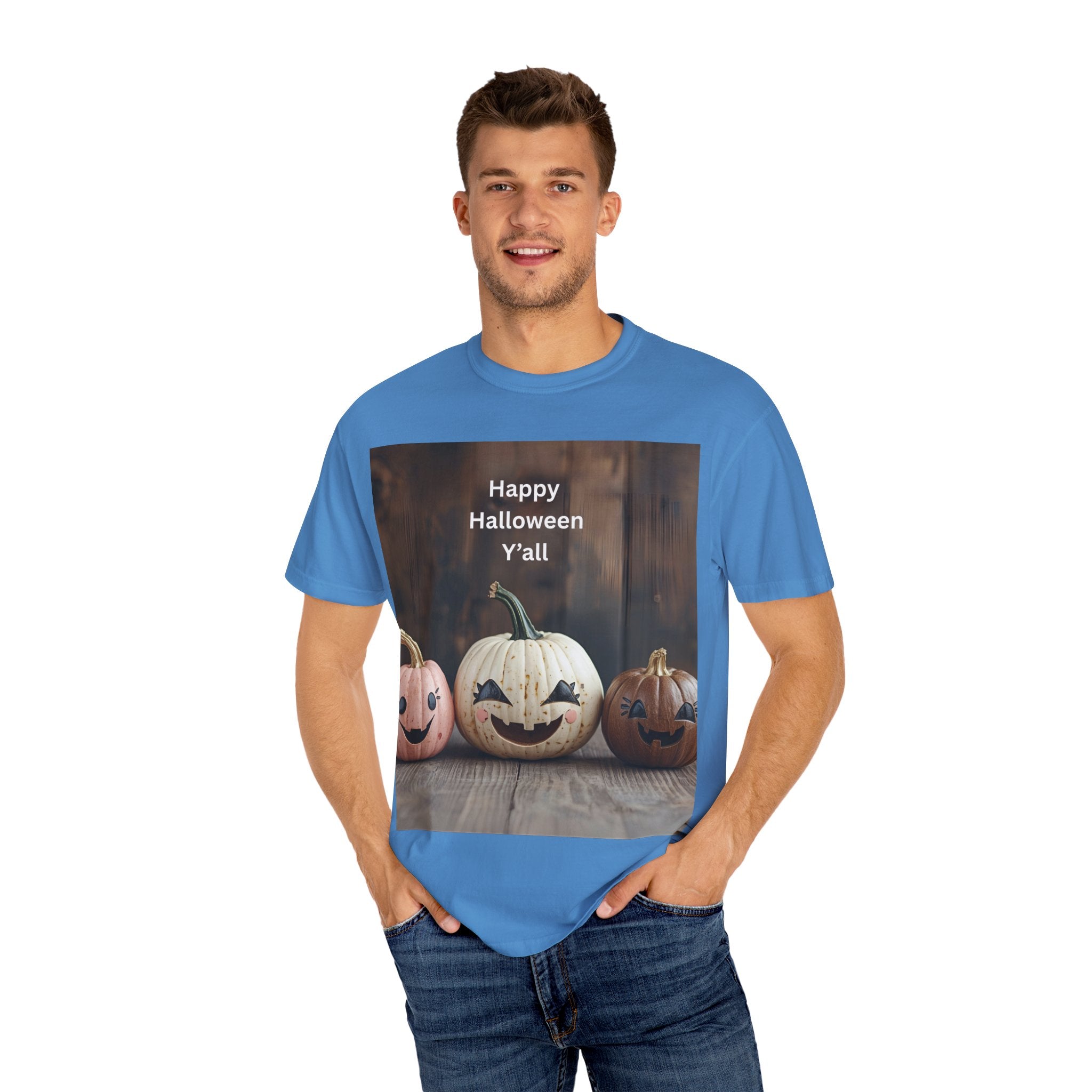 Happy Halloween Unisex T-Shirt, Casual Fall Tee, Halloween Gift, Pumpkin Shirt, Autumn Apparel, Holiday Style