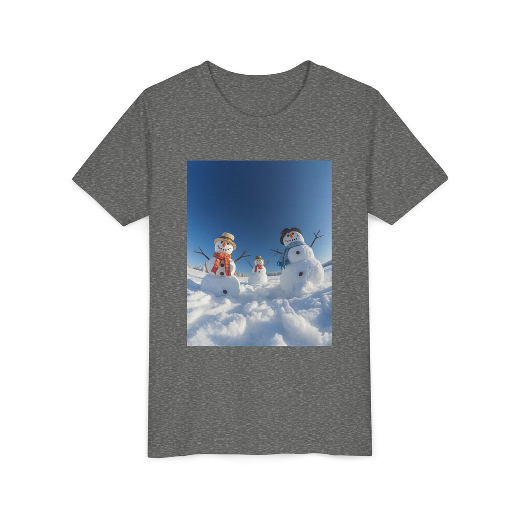 Festive Christmas Snowman Family Youth Short Sleeve Tee