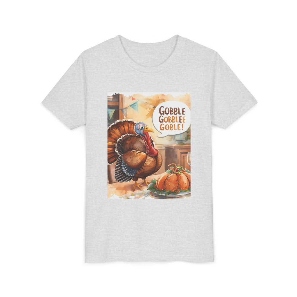 Thanksgiving Turkey Youth Tee, Gobble Gobble Shirt, Kids Thanksgiving Apparel, Fall Celebration Tee, Funny Turkey Shirt