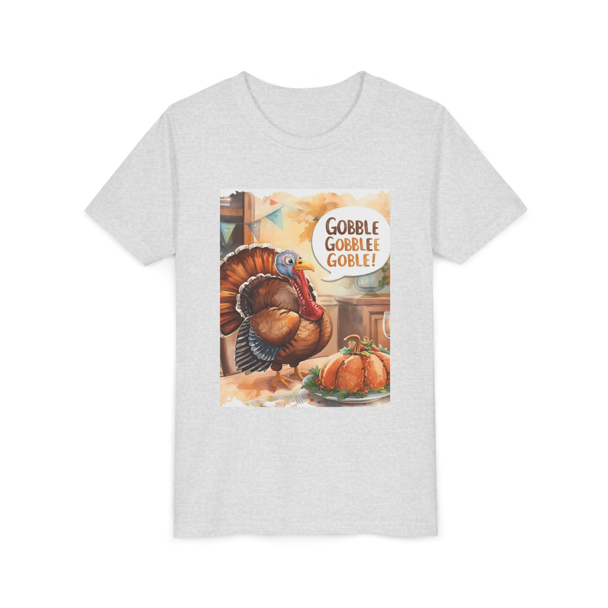 Thanksgiving Turkey Youth Tee, Gobble Gobble Shirt, Kids Thanksgiving Apparel, Fall Celebration Tee, Funny Turkey Shirt