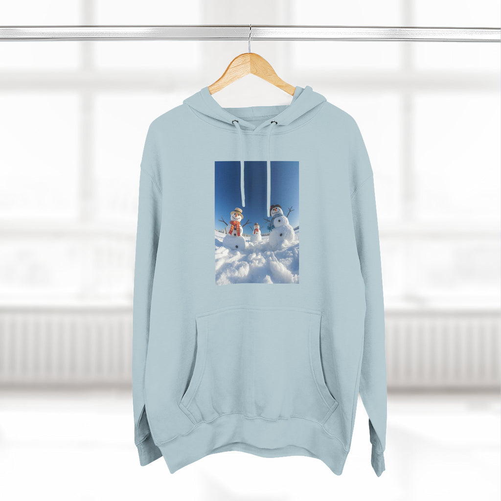 Cozy Fleece Hoodie with Fun Snowmen Design, Winter Wear, Gift for Christmas, Birthday Present, Casual Outfit, Hoodie for Snow Lovers