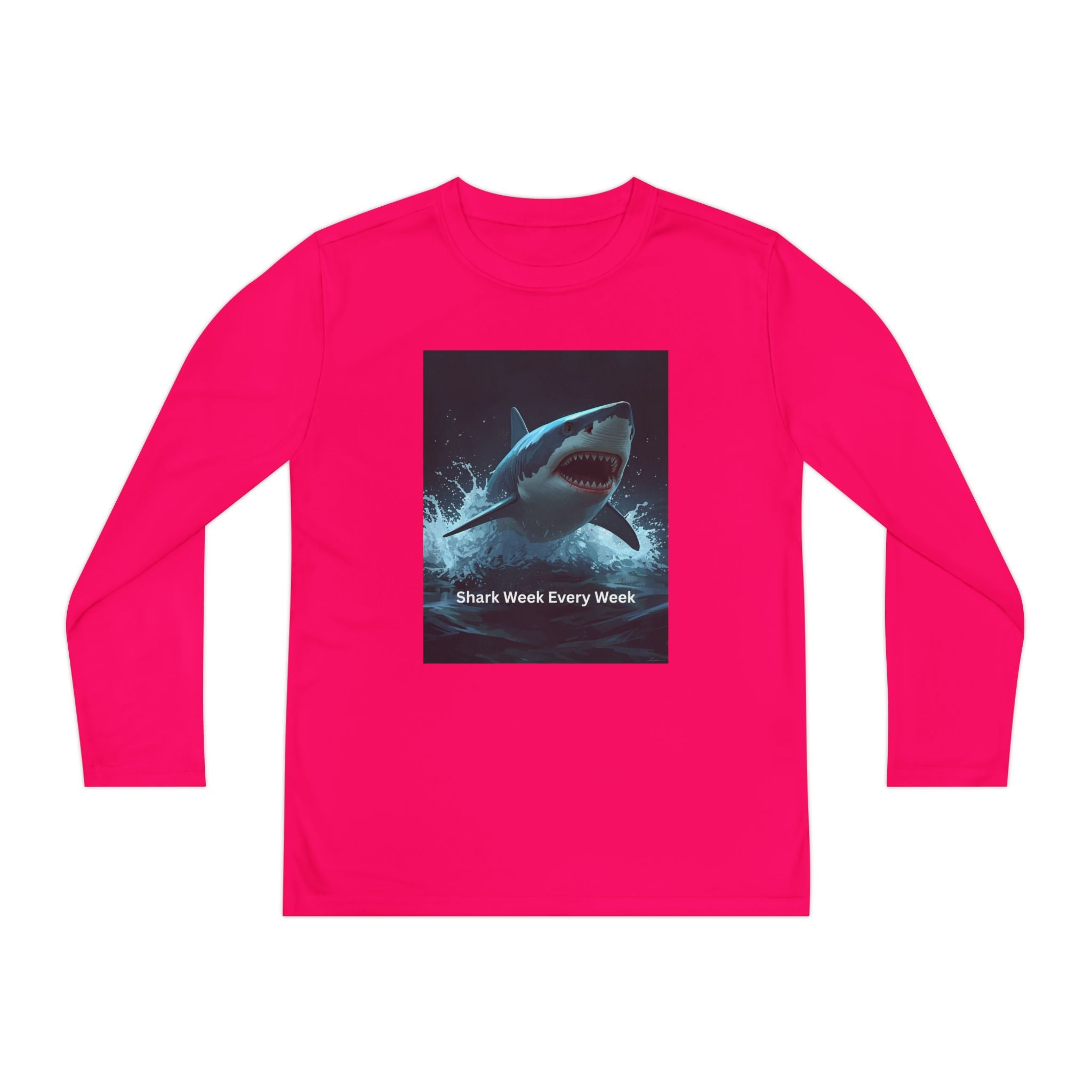Shark Week Youth Long Sleeve Tee - Funny Ocean Shirt, Kids Gift, Summer Wear, Cool Tee, Swim Shirt, Beach Apparel