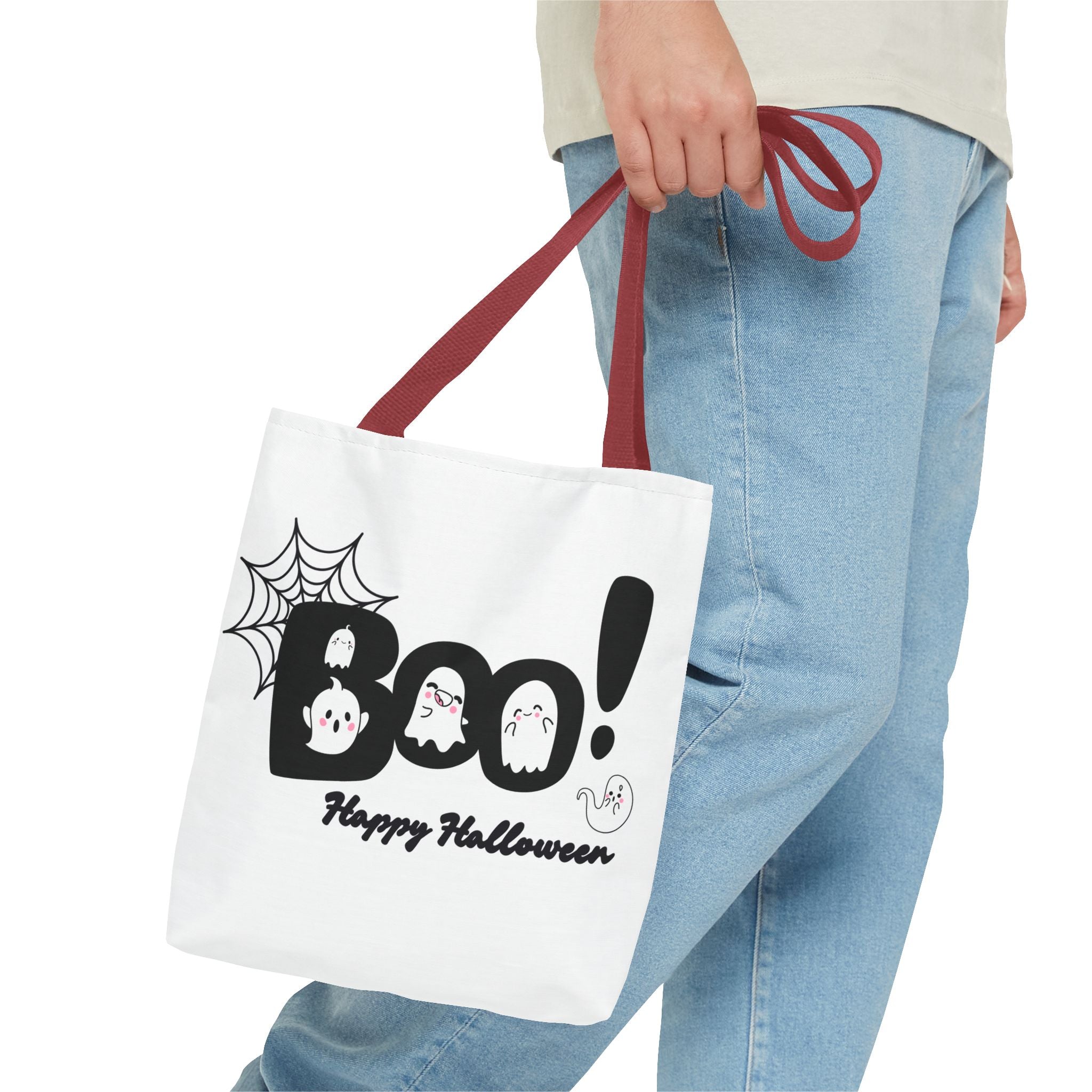 Halloween Boo Tote Bag with Boo! Design, Spooky Ghosts, Trick or Treat, Fall Decor, Seasonal Gift