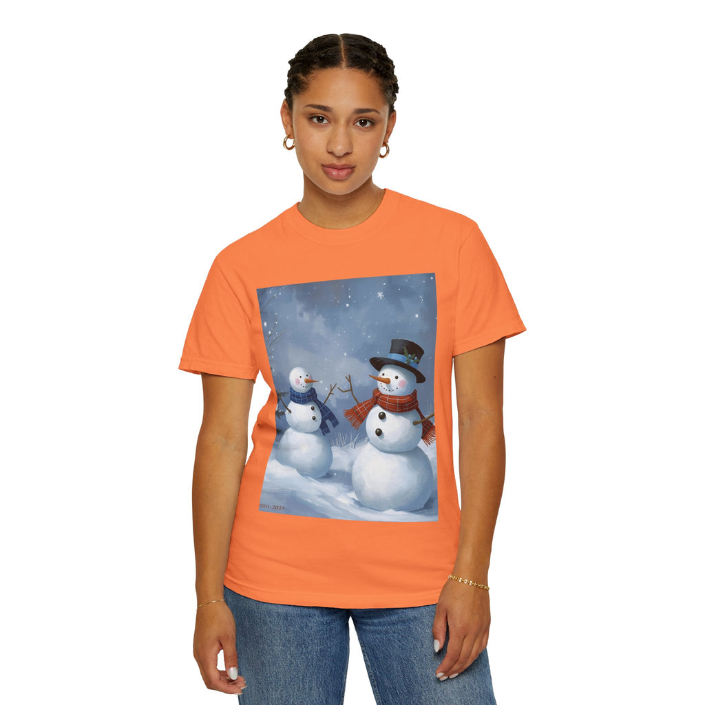 Christmas Snowman Family T-Shirt, Holiday Gift, Cozy Tee, Unisex Snowman Shirt, Festive Apparel, Winter Celebration Wear