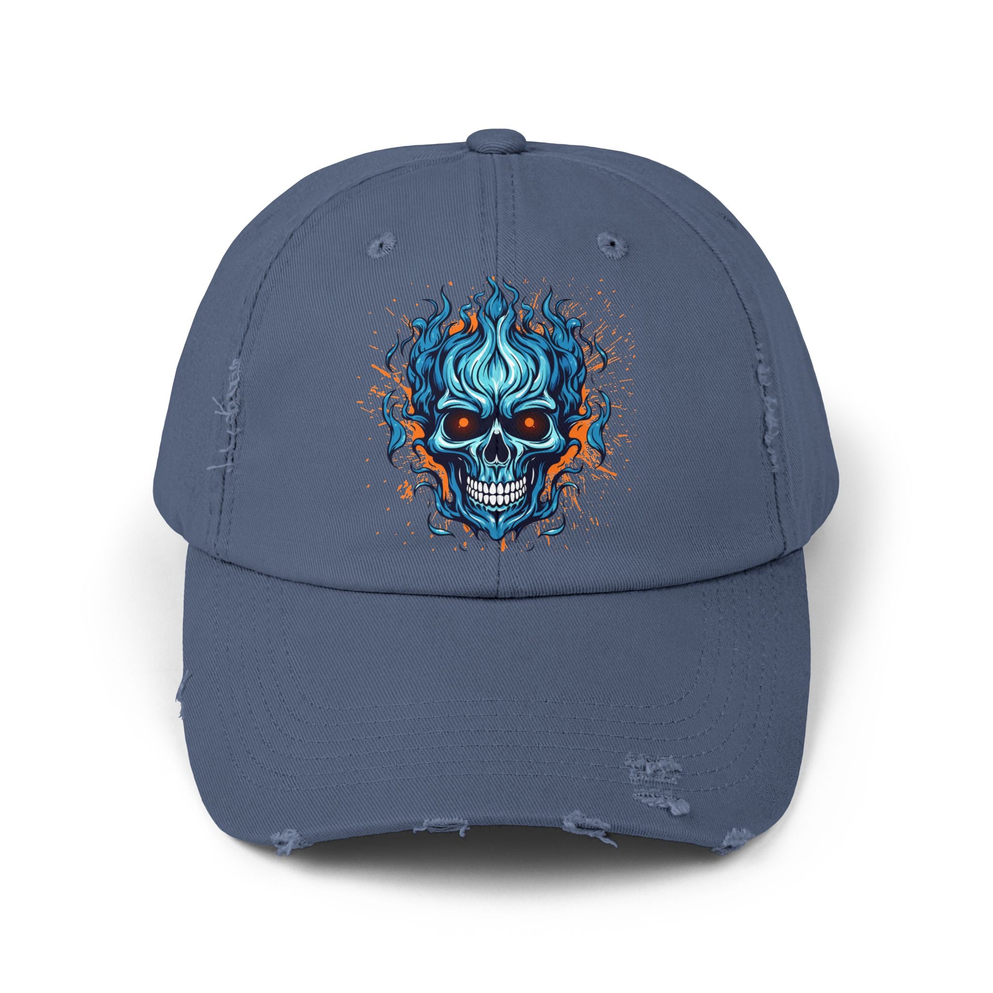 Distressed Skull Cap for Unisex, Casual, Trendy Hat, Gift for Him/Her, Emo Style, Festival Accessory