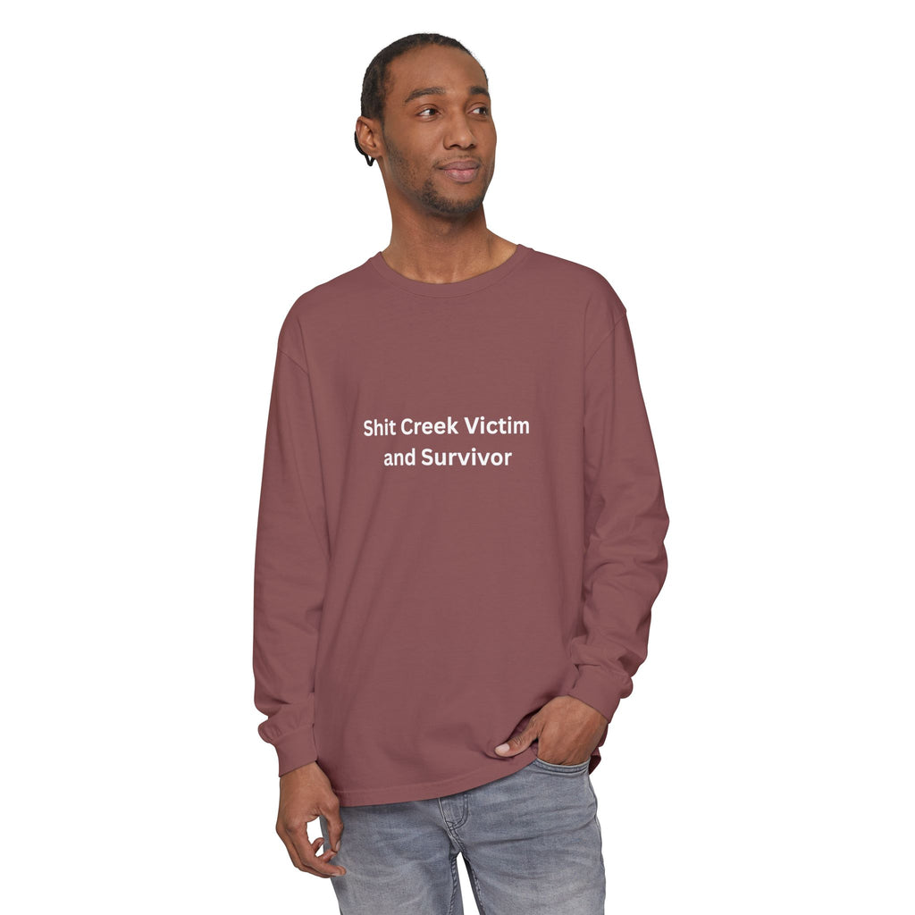 Shit Creek Survivor Long Sleeve T-Shirt, Funny Gift, Casual Wear, Humor Shirt, Birthday Gift, Unisex Apparel