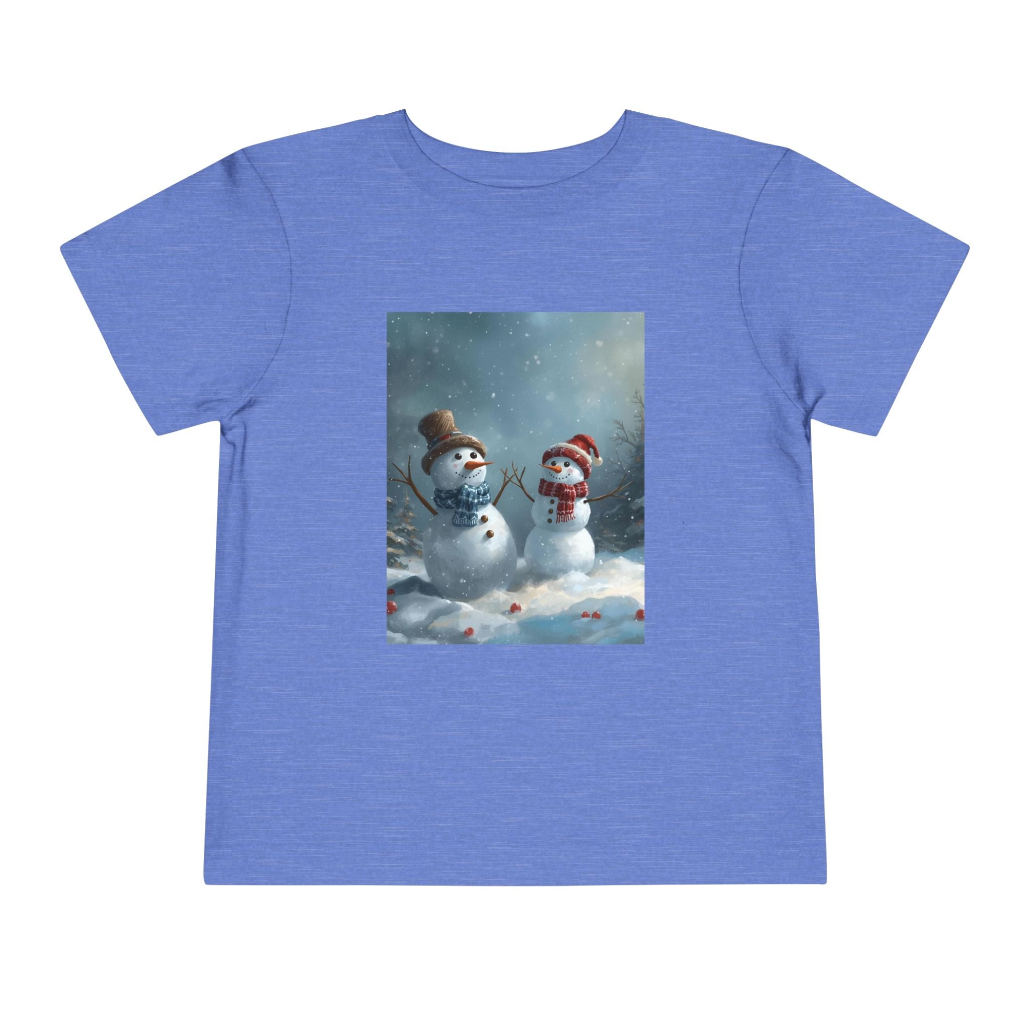 Toddler Christmas Snowman Winter Theme Tee, Cute Snowman Graphic Tee, Kids Short Sleeve Shirt, Holiday Outfit, Christmas Gift
