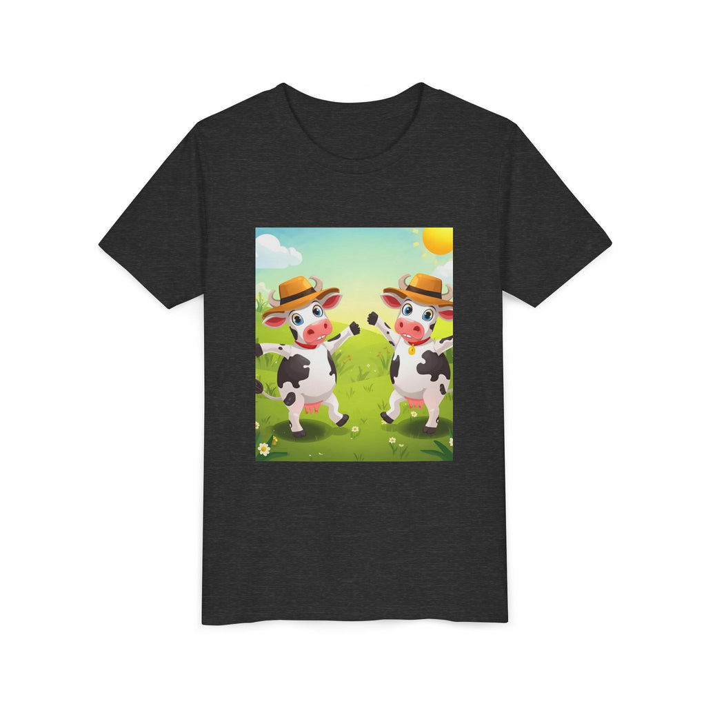Cute Cow Fun Farm Youth Short Sleeve Tee