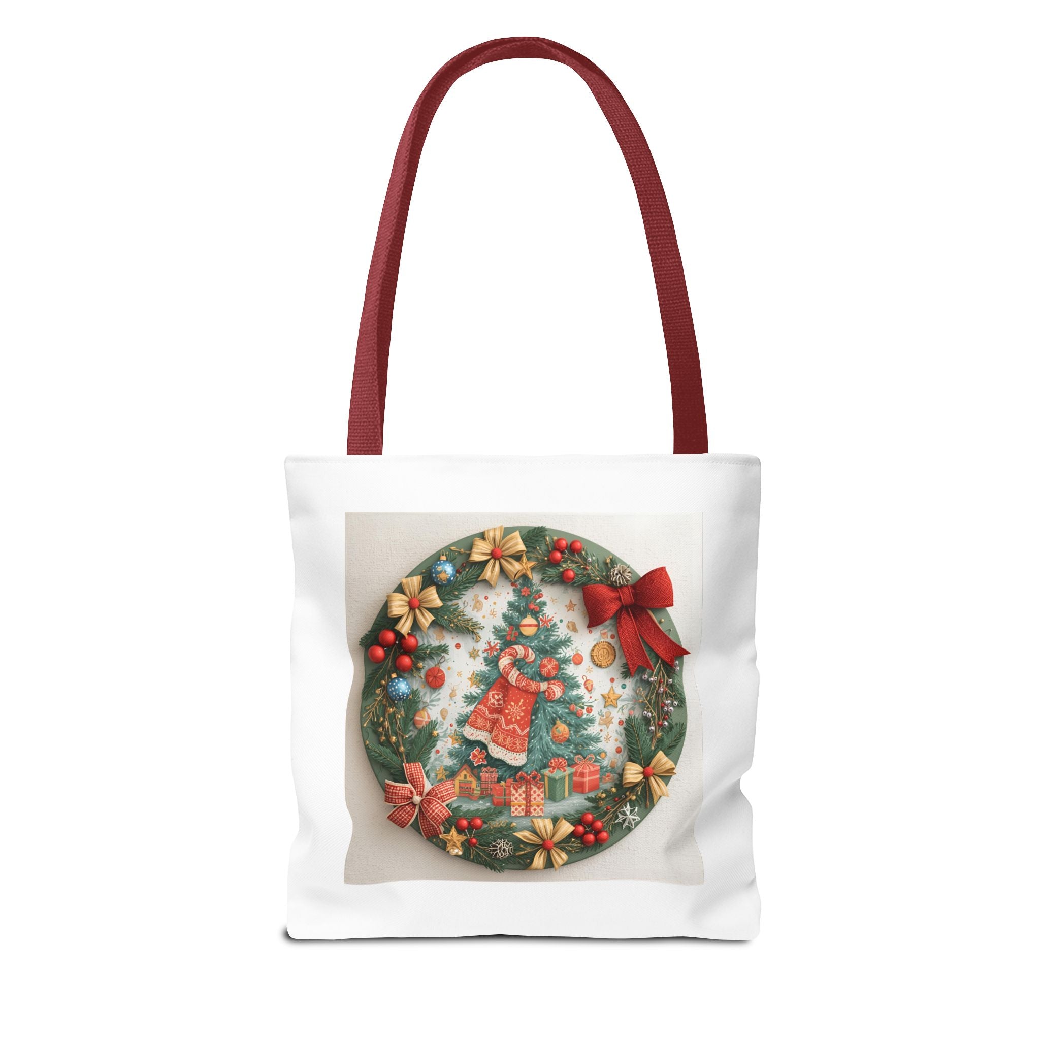 Christmas Tote Bag, Festive Holiday Bag, AOP Design, Gift Bag for Her, Reusable Shopping Tote