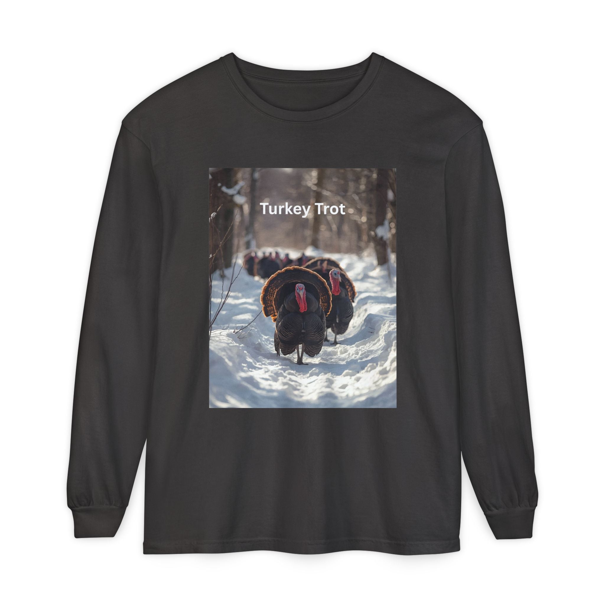 Turkey Trot Long Sleeve T-Shirt, Fall Festival Apparel, Thanksgiving Celebration Top, Unisex Holiday Shirt, Comfortable Everyday Wear